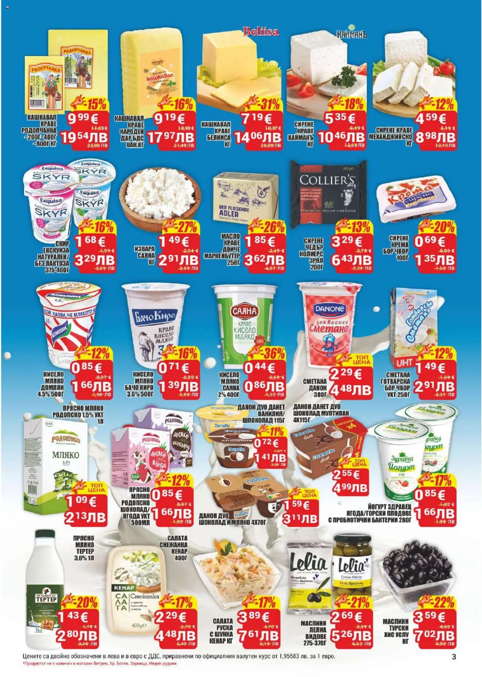 {H1} | Страница: 3 | Продукти: Плодове, Масло, Йогурт, Кашкавал