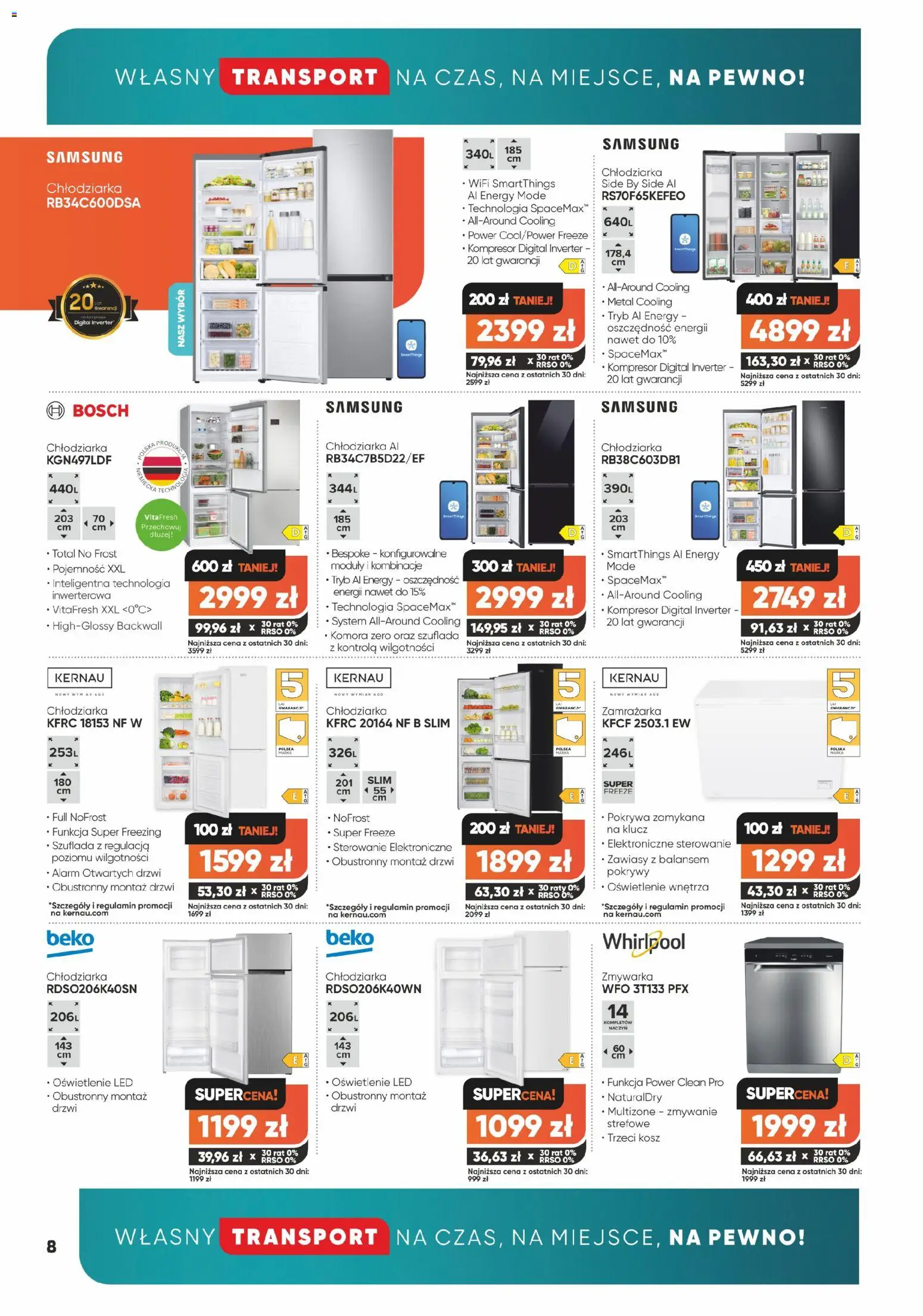 Max elektro Gazetka od 02.12.2025 | Strona: 8 | Produkty: Zamrażarka, Zmywarka, Kosz