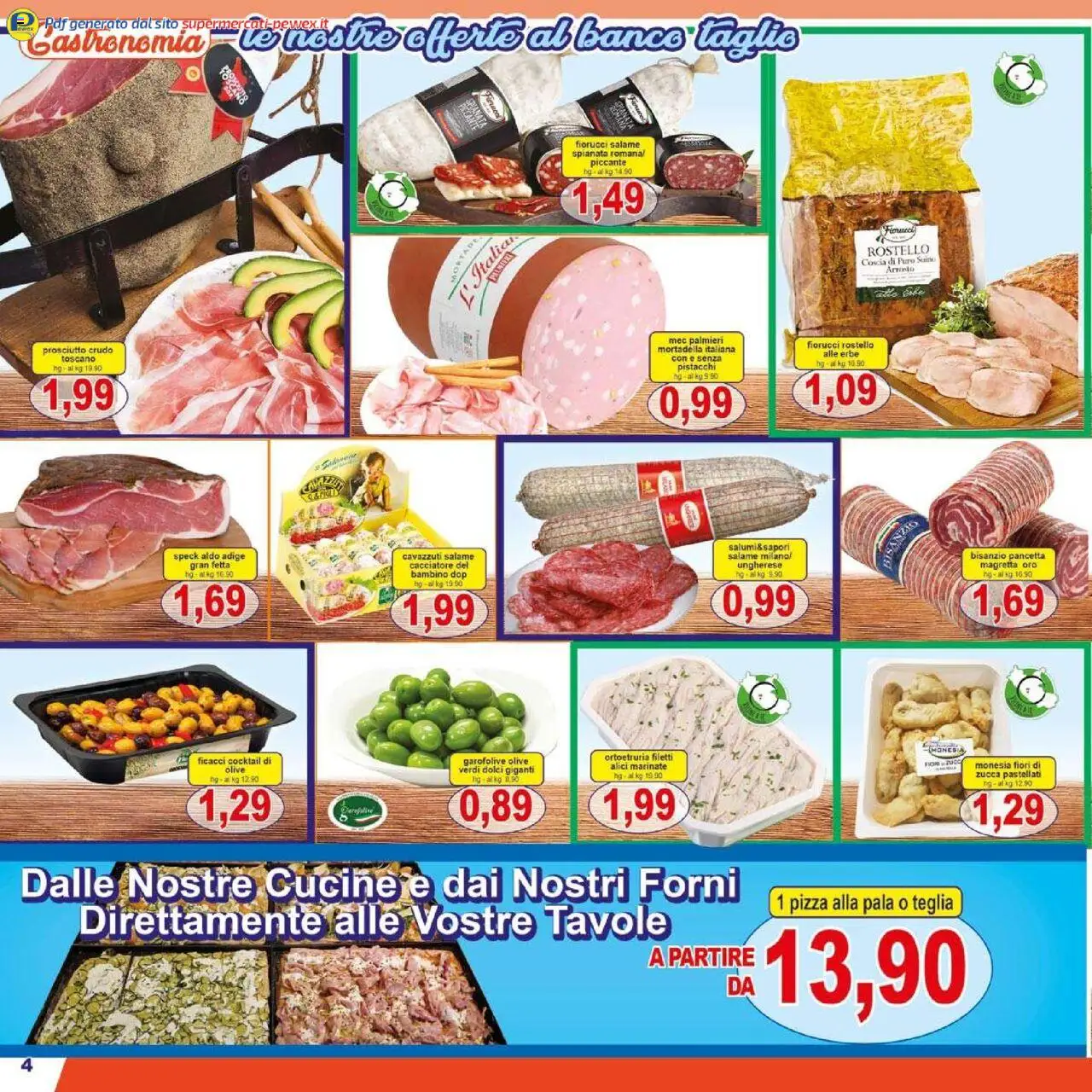 Volantino Pewex del 27.08.2025 | Pagina: 4 | Prodotti: Teglia, Salame, Pizza, Mortadella