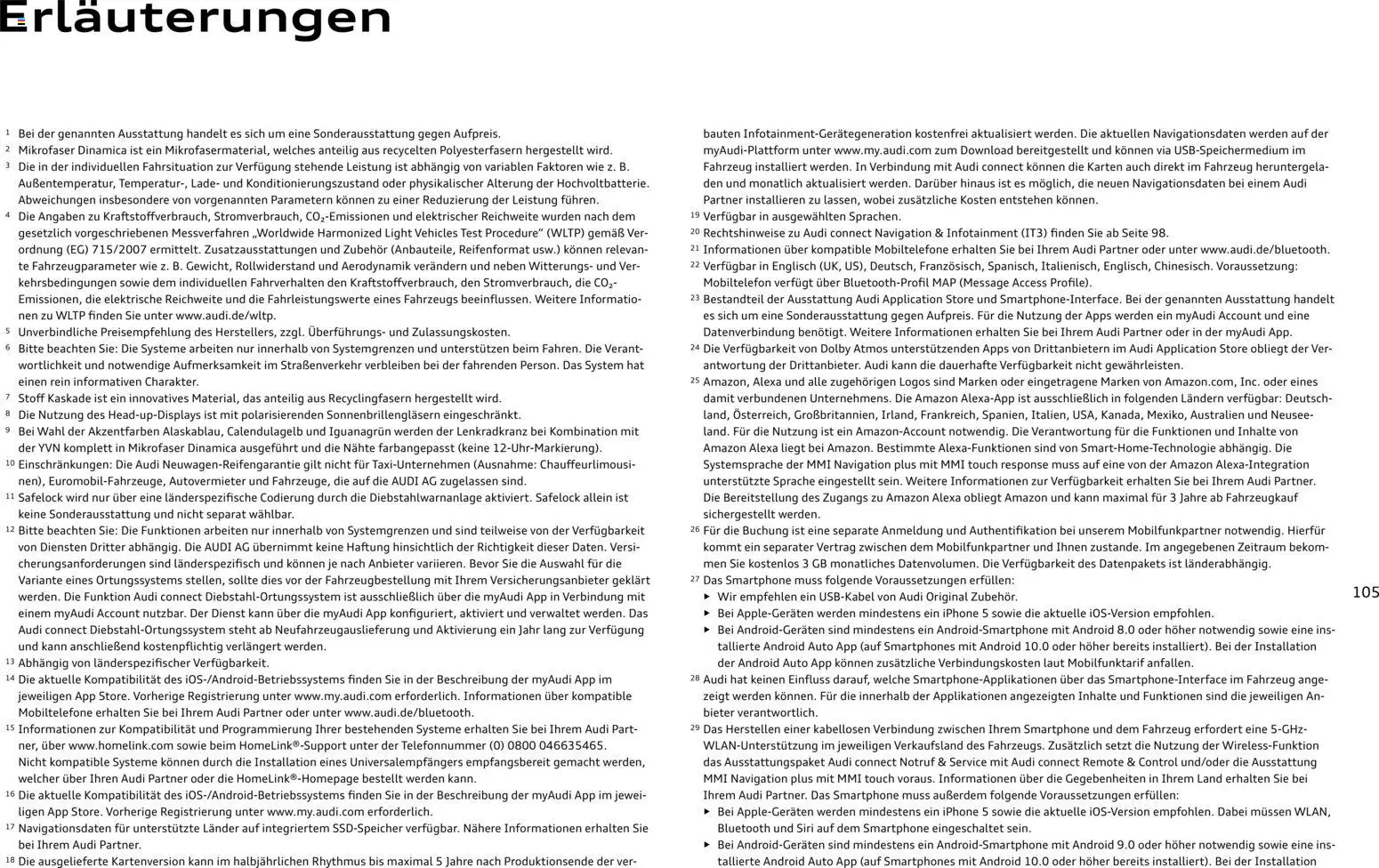 Audi  RS e-tron GT / RS e-tron GT performance – gültig ab 28.10.2025 | Seite: 105 | Produkte: Navigation, Smartphones, Iphone, Smartphone