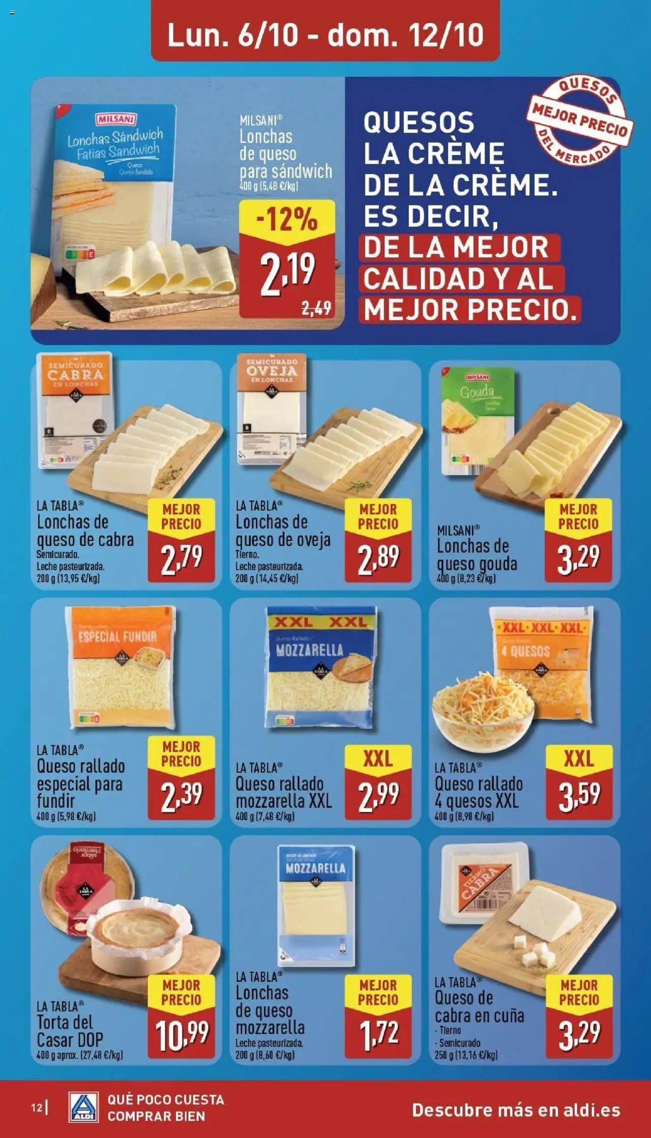 Aldi folleto Baleares │ válido desde el 06.10.2025 | Página: 12 | Productos: Γραβάτα, Queso de oveja, Leche, Queso Gouda