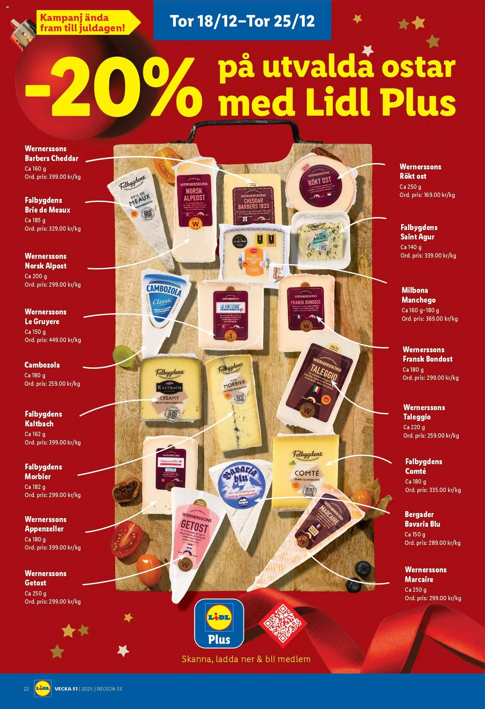 Lidl reklamblad aktuell från 15.12.2025 | Sida: 24 | Produkter: Cheddar, Getost, Ost