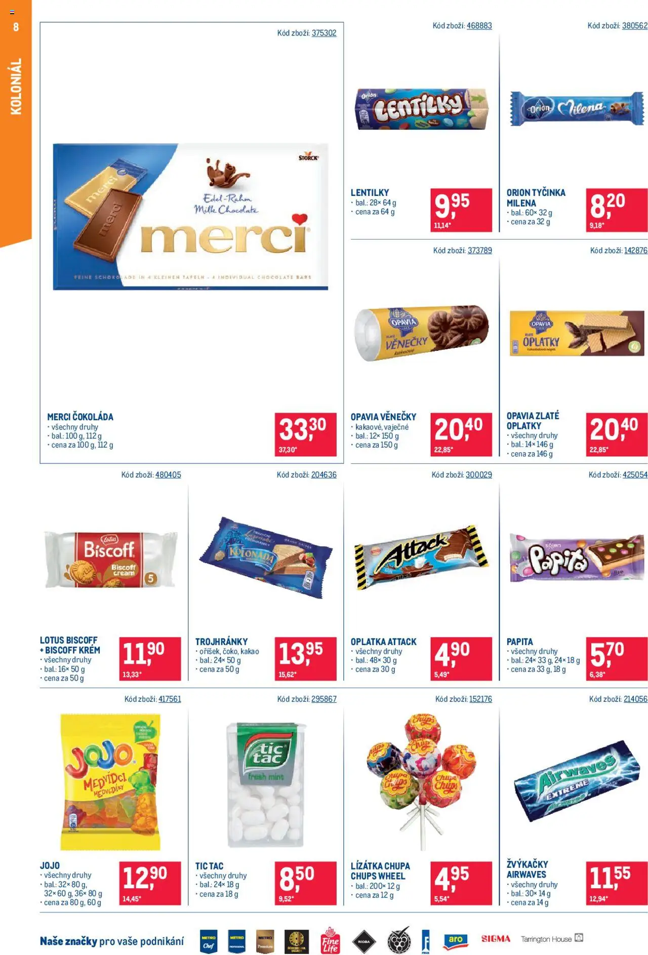 Makro leták - Maloobchod od 08.10.2025 | Strana: 8 | Produkty: Tác, Lotus Biscoff, Lotus, Lentilky