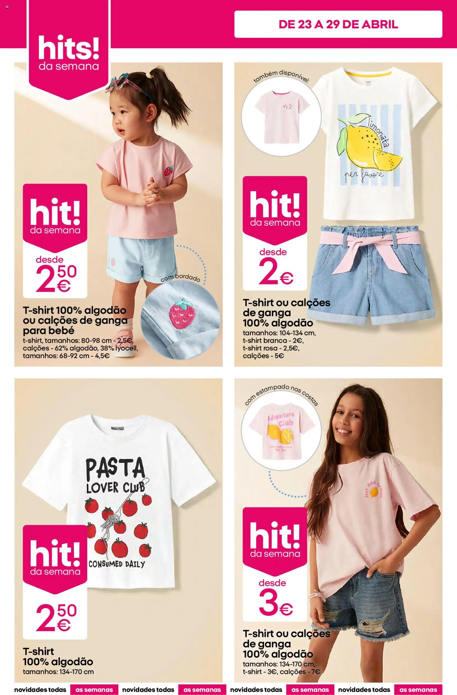 Pepco folheto │ válido de 23.04.2026 | Página: 2 | Produtos: Algodão, Calções