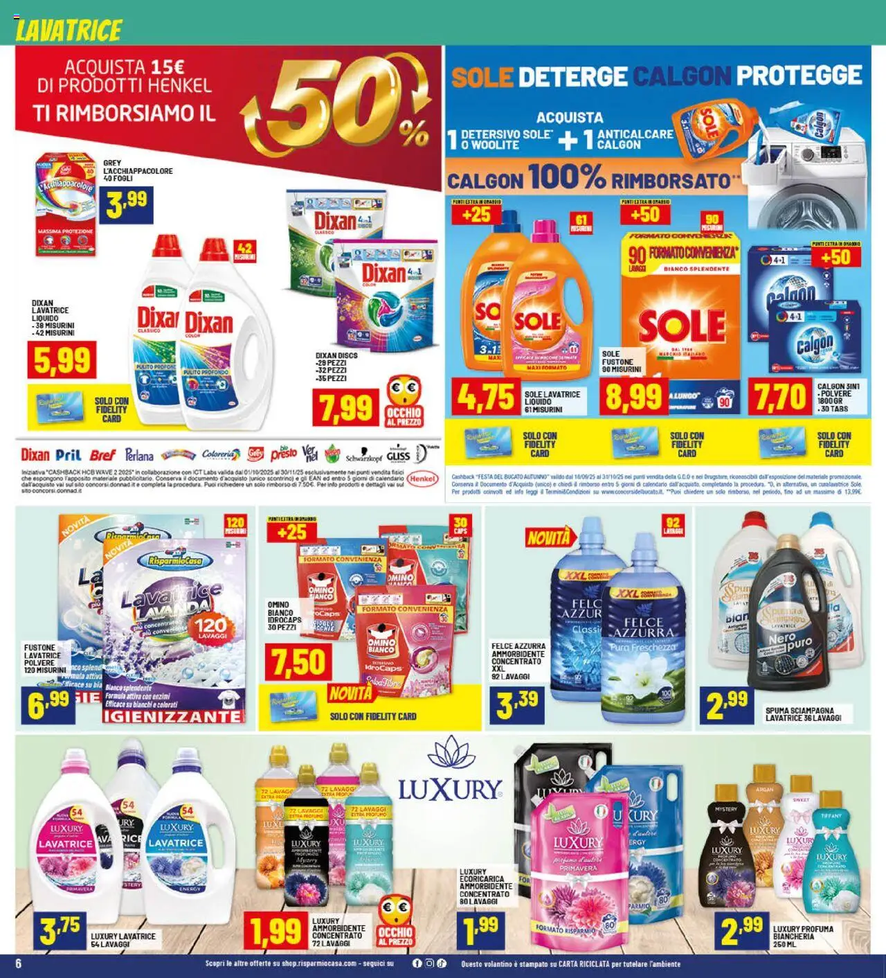 Volantino RisparmioCasa del 25.09.2025 | Pagina: 6 | Prodotti: Ammorbidente, Tè, Lavatrice, Lavanda