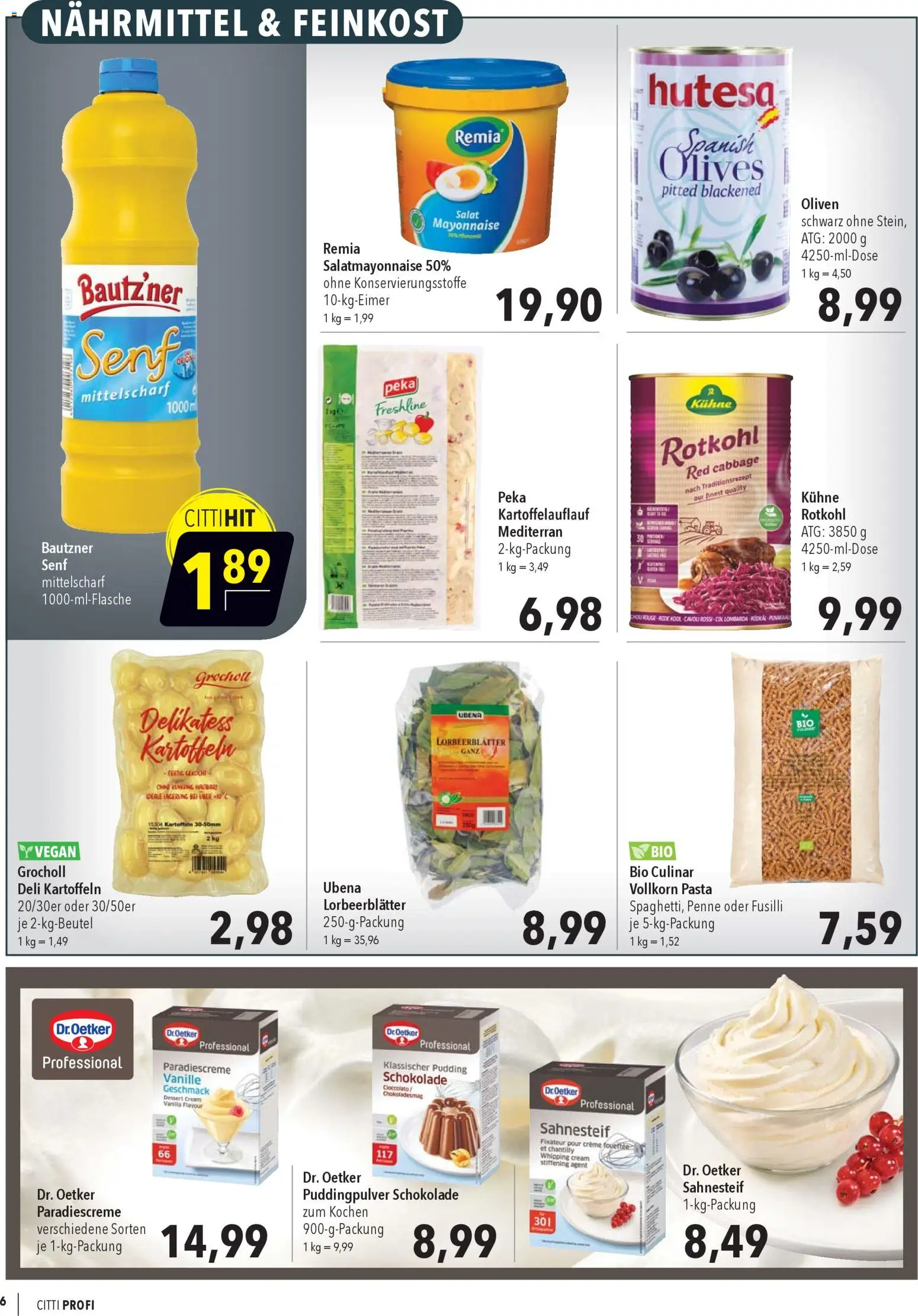 CITTI Markt Aktuelle Angebote für Profis – gültig ab 14.01.2026 | Seite: 6 | Produkte: Rotkohl, Schokolade, Creme, Mayonnaise