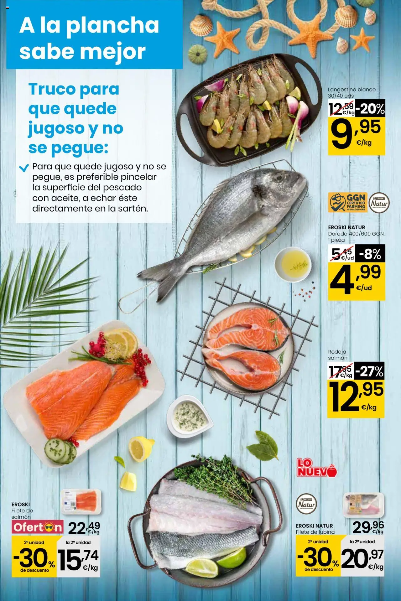 Eroski - Para conquistarte Center │ válido desde el 14.08.2025 | Página: 7 | Productos: Pescado, Plancha, Filete, Langostino