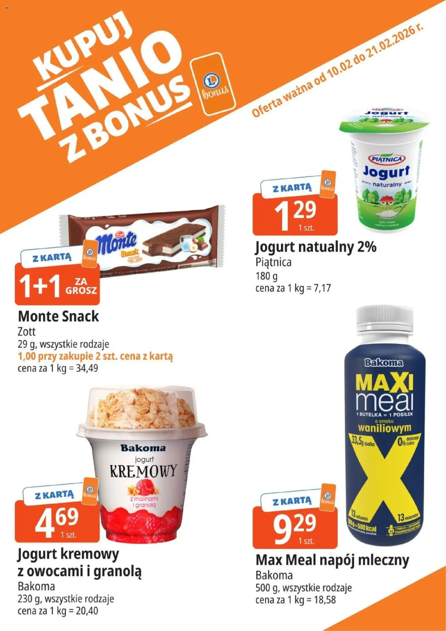 E.Leclerc gazetka - Kupony dodatkowe od 10.03.2026 | Strona: 5 | Produkty: Karta, Granola, Mleka, Jogurt