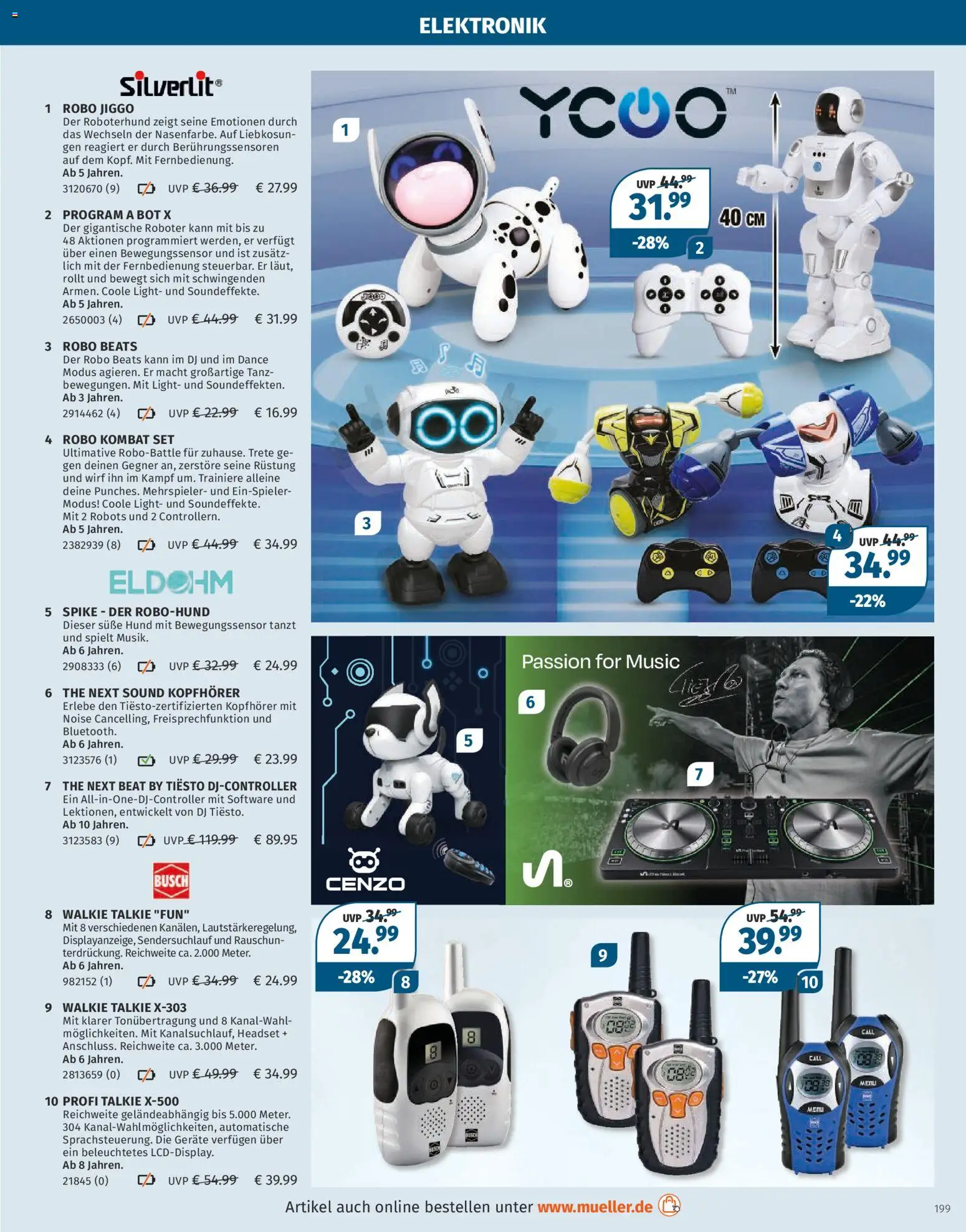 Müller Spielwarenkatalog – gültig ab 27.10.2025 | Seite: 199 | Produkte: Roboter, Headset, Kopfhörer
