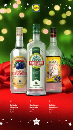 Lidl leták platný od 01.12.2025 | Strana: 7 | Produkty: Borovička, Bošácka slivovica, Koniferum, Slivovica