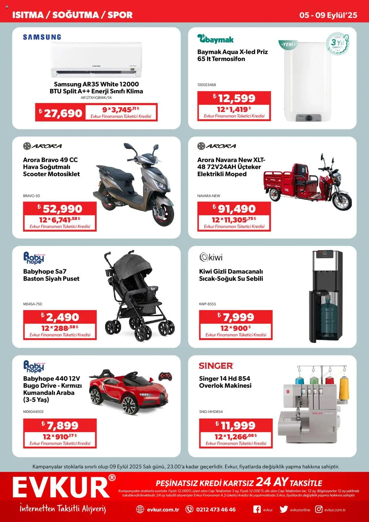 Evkur Katalog - 05.09.2025 tarihinden itibaren geçerlidir | Sayfa: 3 | Ürünler: Priz, Su, Su sebili, Klima