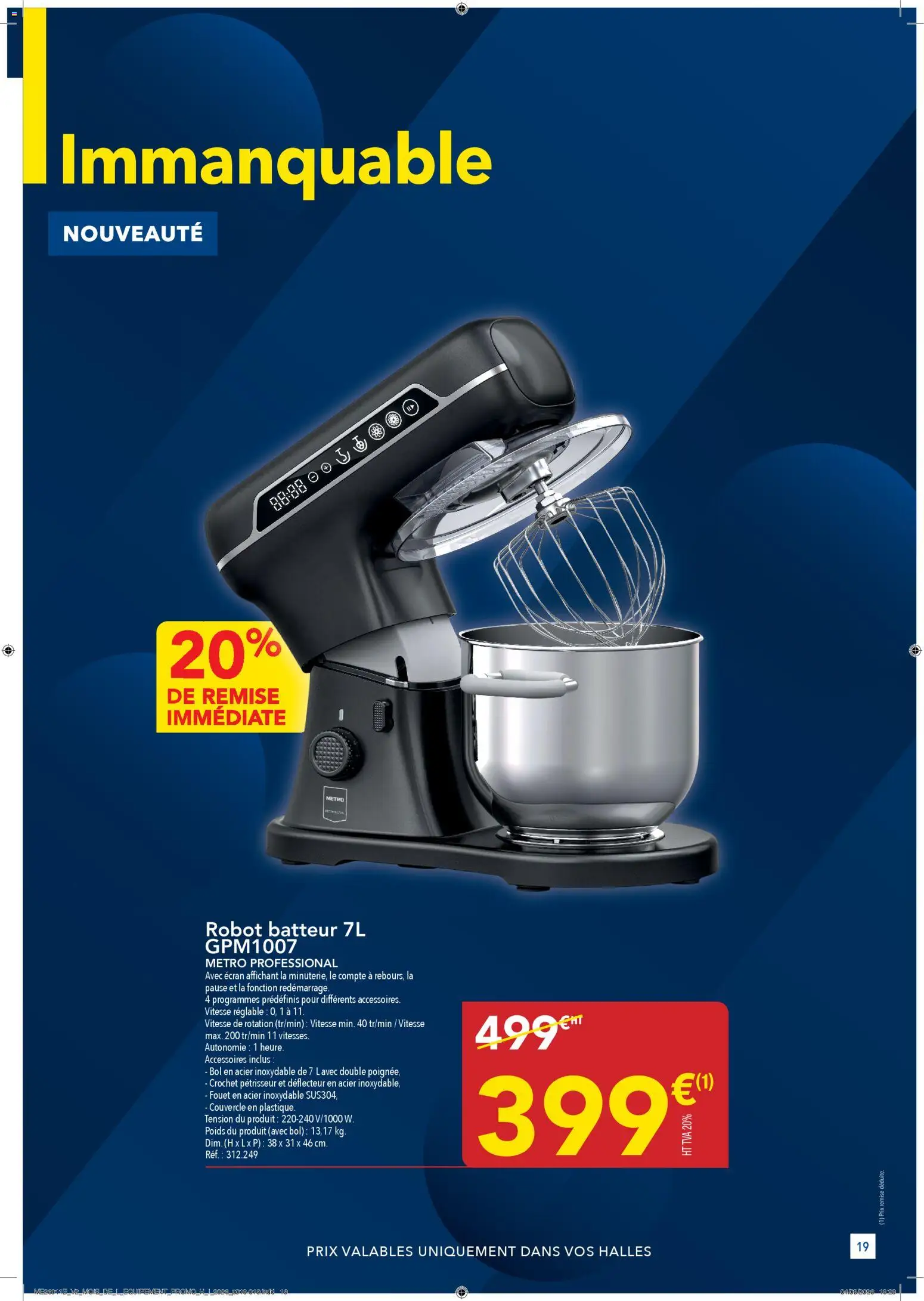 {H1} | Page: 19 | Produits: Poids, Batteur, Robot, Bol