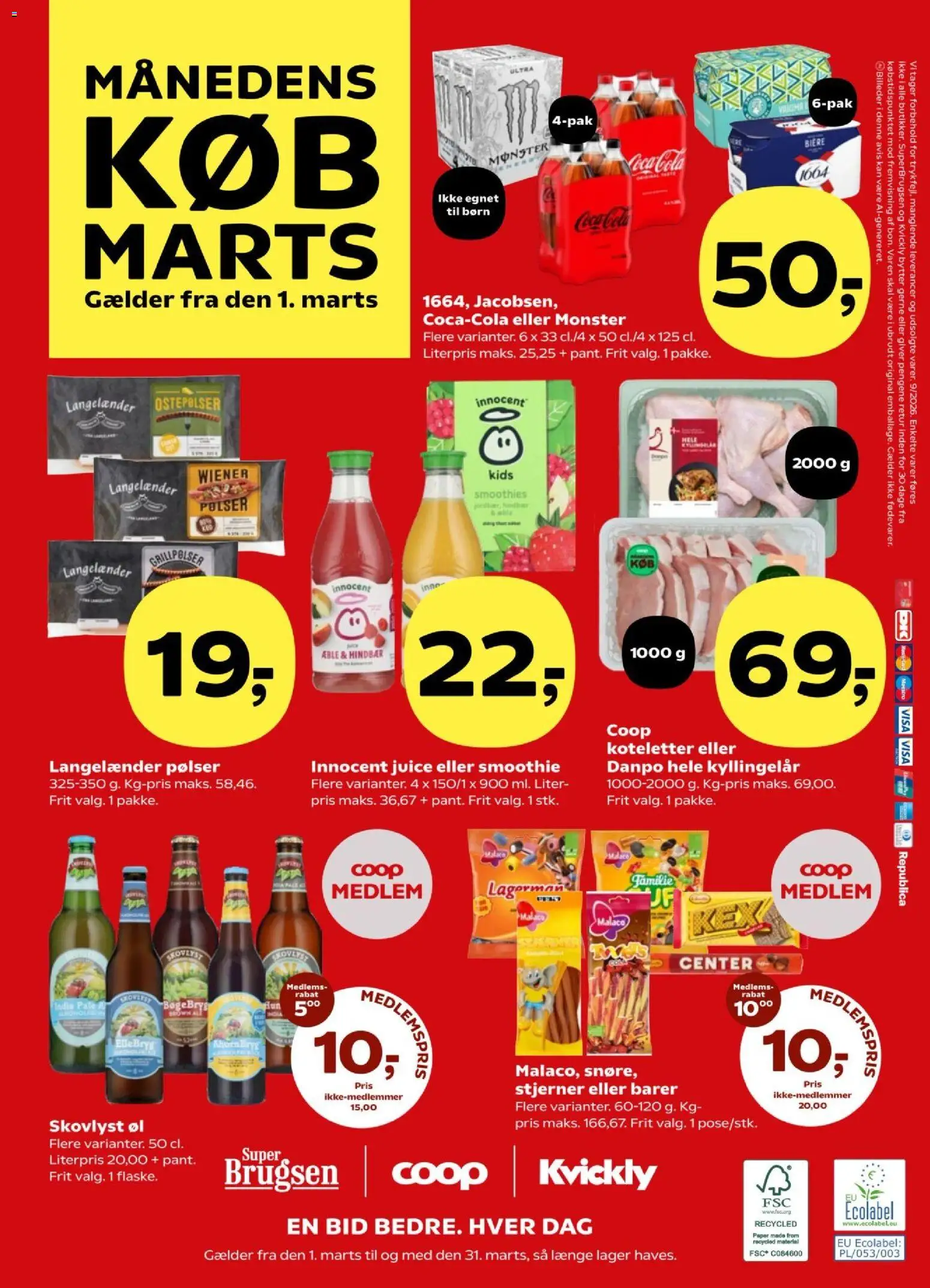 Kvickly tilbudsavis – gyldig fra 27.02.2026 | Side: 39 | Produkter: Pølser, Juice, Øl, Cola