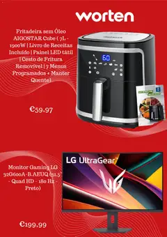Pré-visualização Worten Promoções válido de 19.03.2026 | Página: 5 | Produtos: Monitor, Air fryer, Óleo