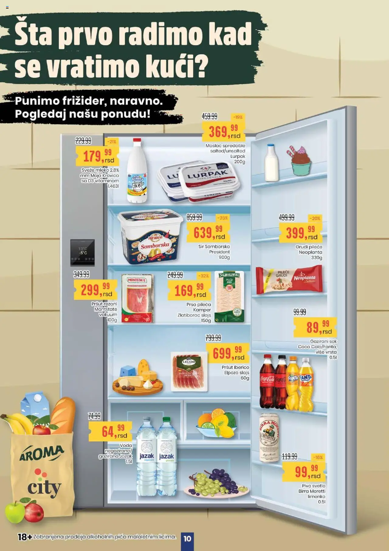 Aroma Market katalog - važi od 21.08.2025 | Strana: 10 | Proizvode: Pršut, Voda, Pica, Sok