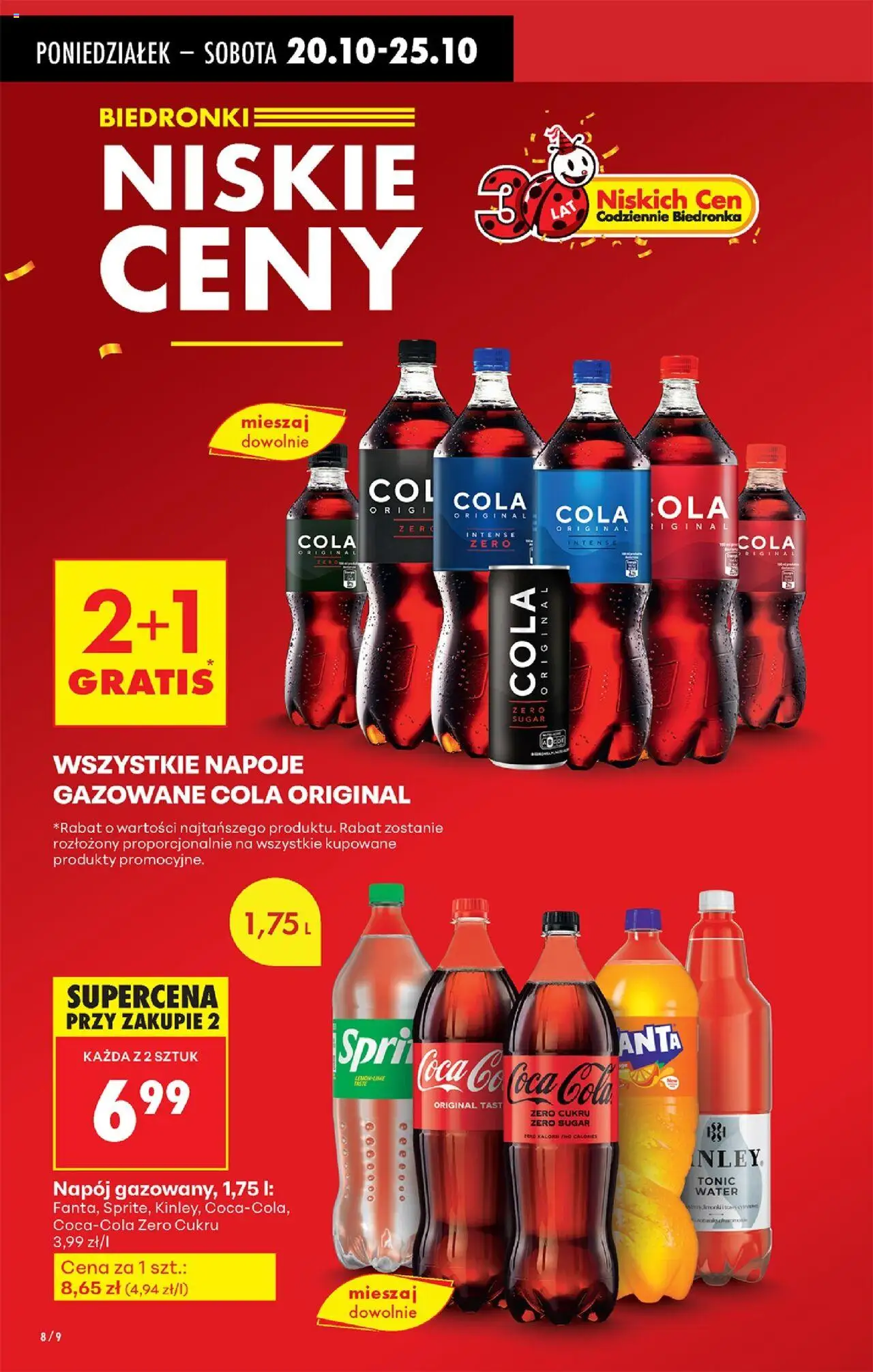 Biedronka gazetka od 20.10.2025 | Strona: 10 | Produkty: Napoje, Coca cola