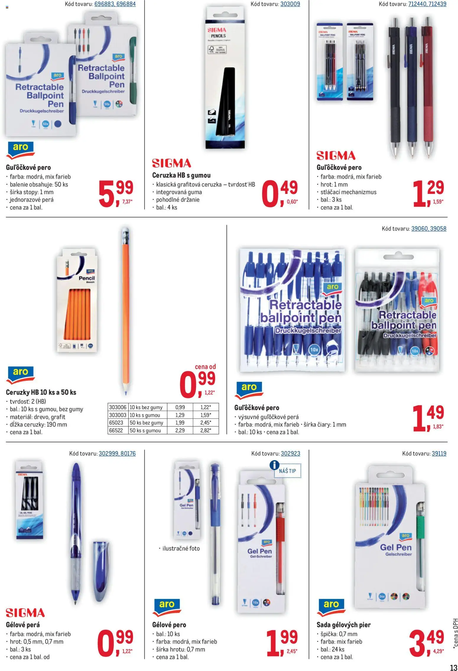 Nové Metro akcie – leták je platný od 10.12.2025 | Strana: 13 | Produkty: Pero, Ceruzka