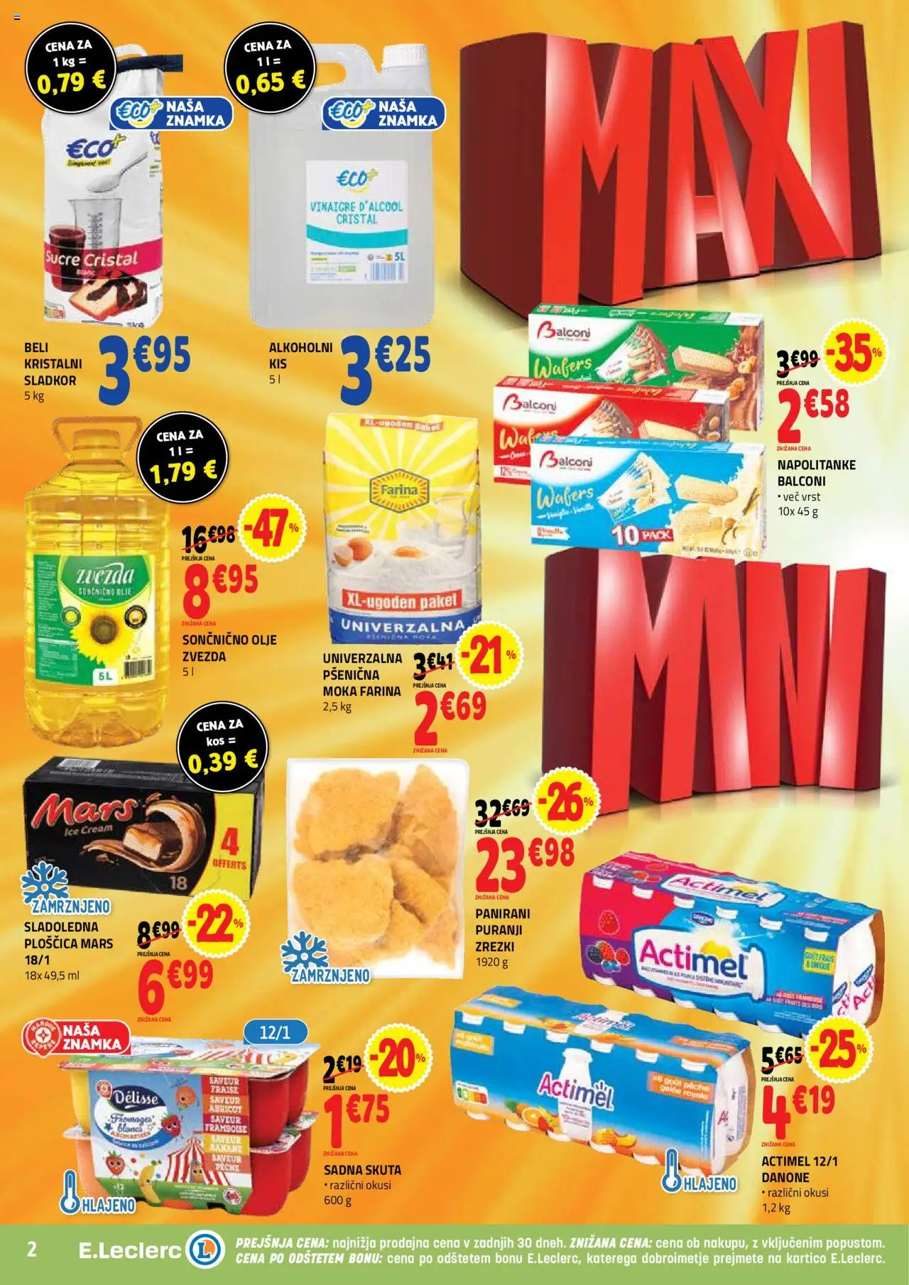 Novi E.leclerc katalog ponudbe – veljaven od 10.09.2025 | Stran: 2 | Izdelki: Napolitanke, Moka, Banane, Skuta