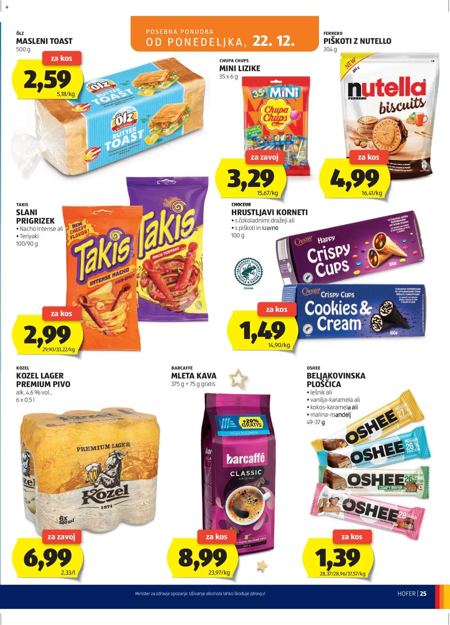 Hofer SI katalog | vrijedi od 18.12.2025 | Stranica: 25 | Proizvodi: Kozel, Kava, Toast, Pivo
