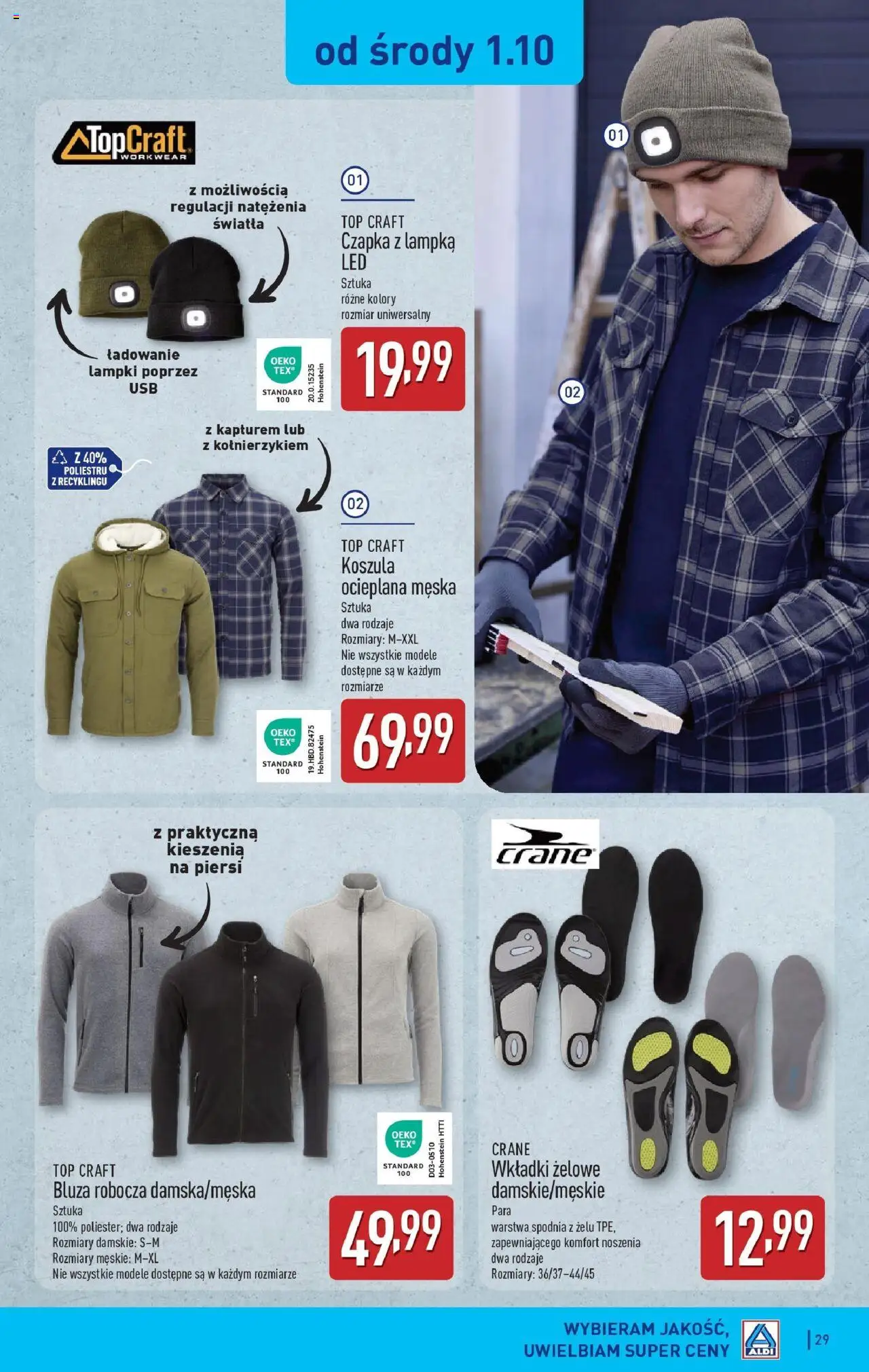 Aldi Gazetka od 29.09.2025 | Strona: 29 | Produkty: Koszula, Top, Piersi, Czapka