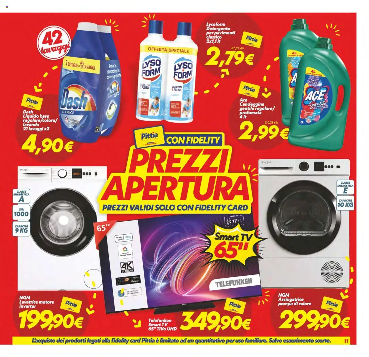 Volantino SuperConveniente del 18.09.2025 | Pagina: 11 | Prodotti: smart TV, Candeggina, Asciugatrice, Lavanda