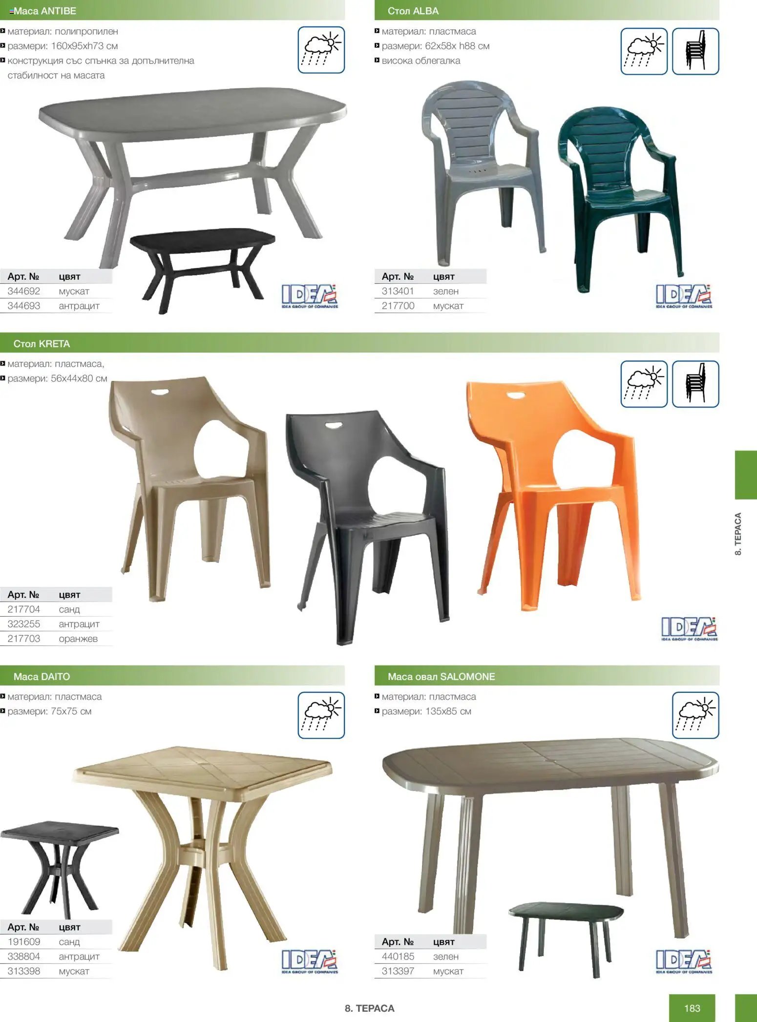 {H1} | Страница: 183 | Продукти: Облегалка, Маса, Стол