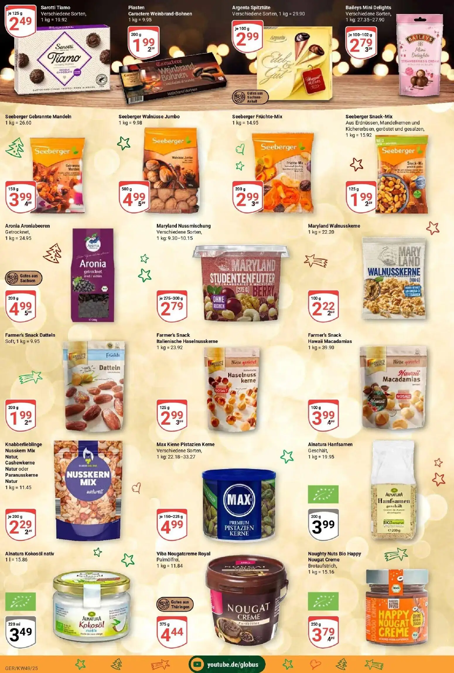 Globus prospekt Gera	 – gültig ab 01.12.2025 | Seite: 19 | Produkte: Walnüsse, Mandeln, Pistazien, Baileys