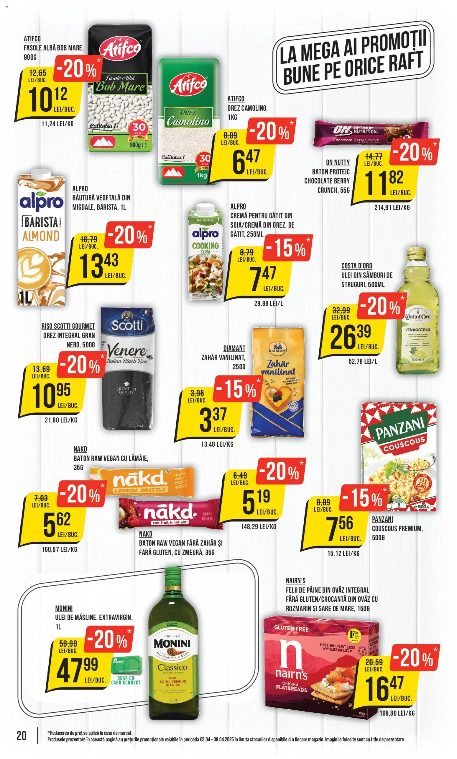 Noul catalog Mega Image – valabil de la 02.04.2026 | Pagină: 20 | Produse: Raft, Cremă, Orez, Zahăr