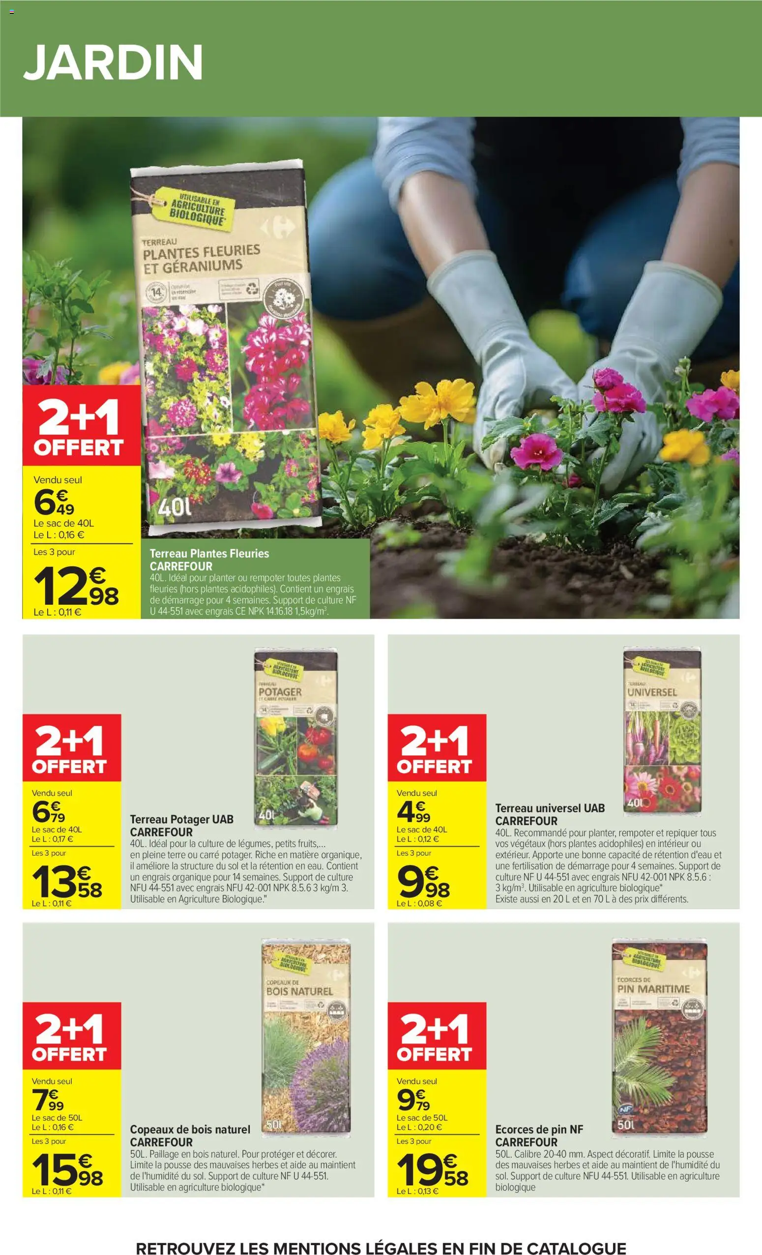 {H1} | Page: 61 | Produits: Terreau Universel, Plantes, Terreau, Copeaux de bois