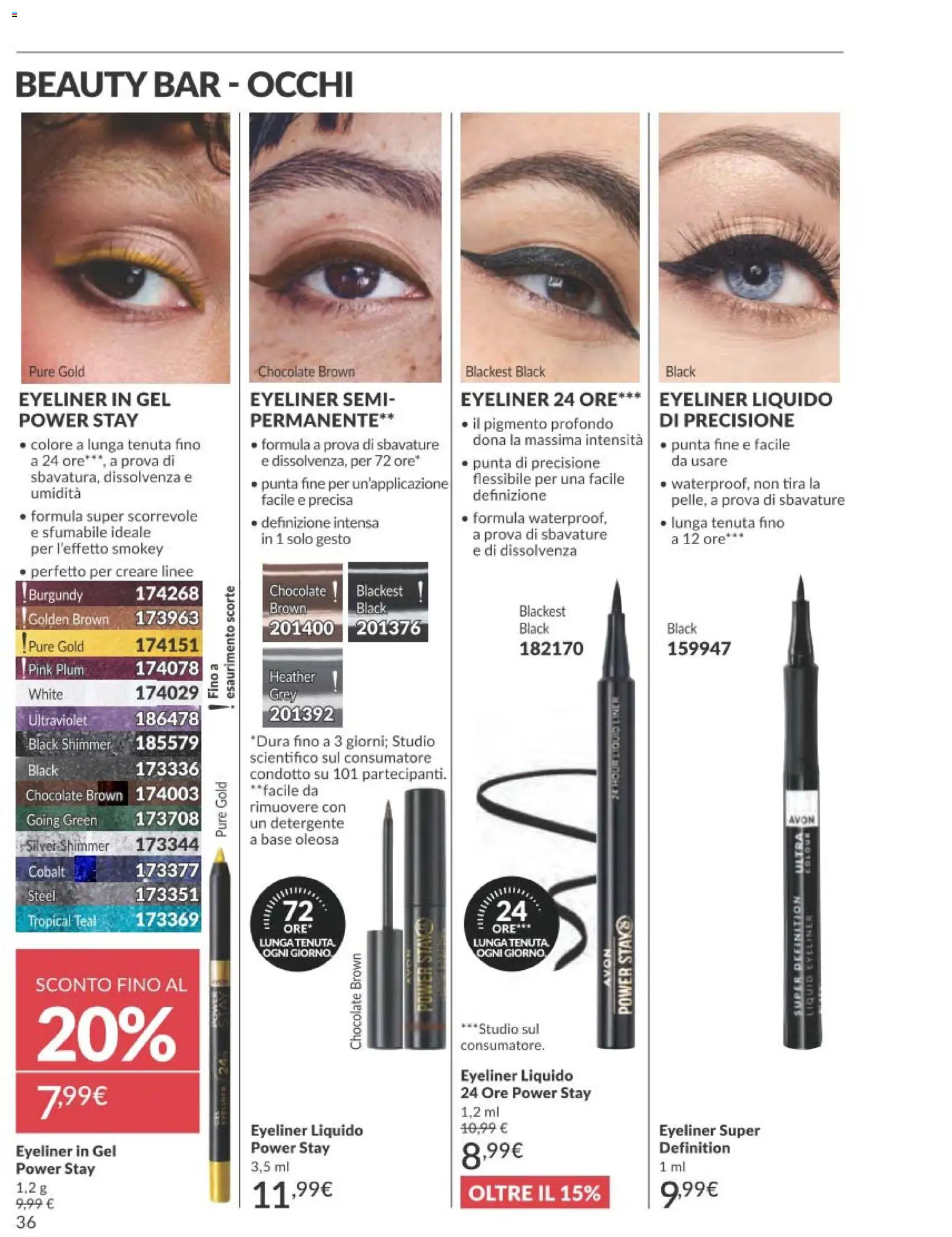 Volantino Avon del 31.12.2025 | Pagina: 36 | Prodotti: Eyeliner, Detergente