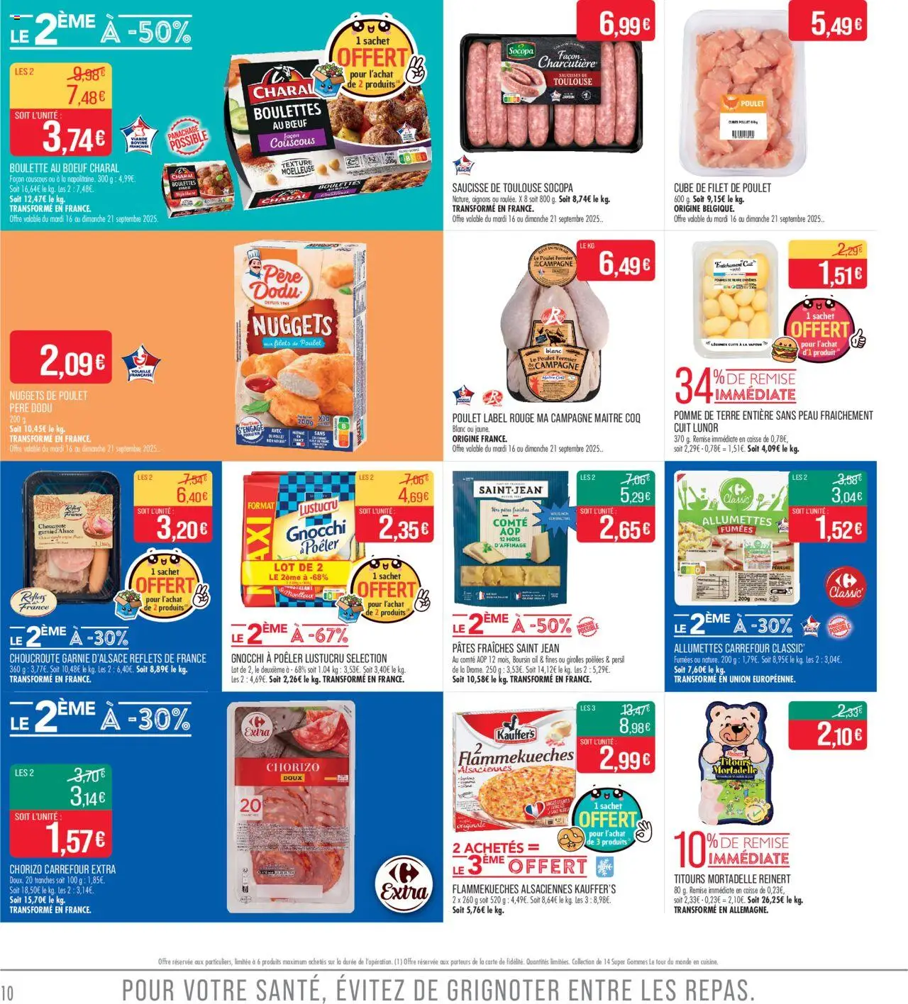  | Page: 10 | Produits: Chorizo, Pomme, Pâtes fraîches, Saucisse