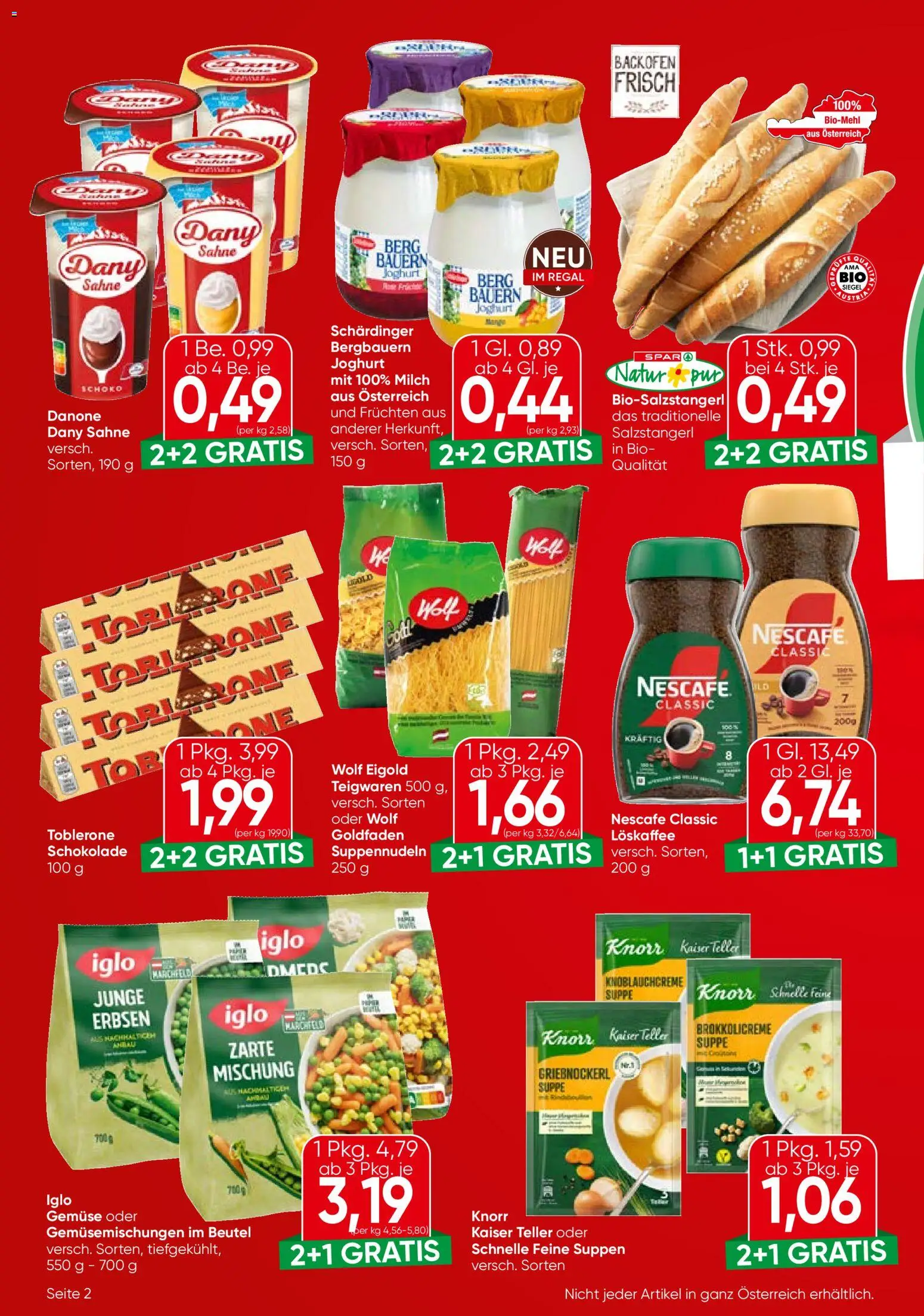 Eurospar Flugblatt - Oberösterreich gültig ab 20.11.2025 | Seite: 2 | Produkte: Sahne, Milch, Joghurt, Schokolade
