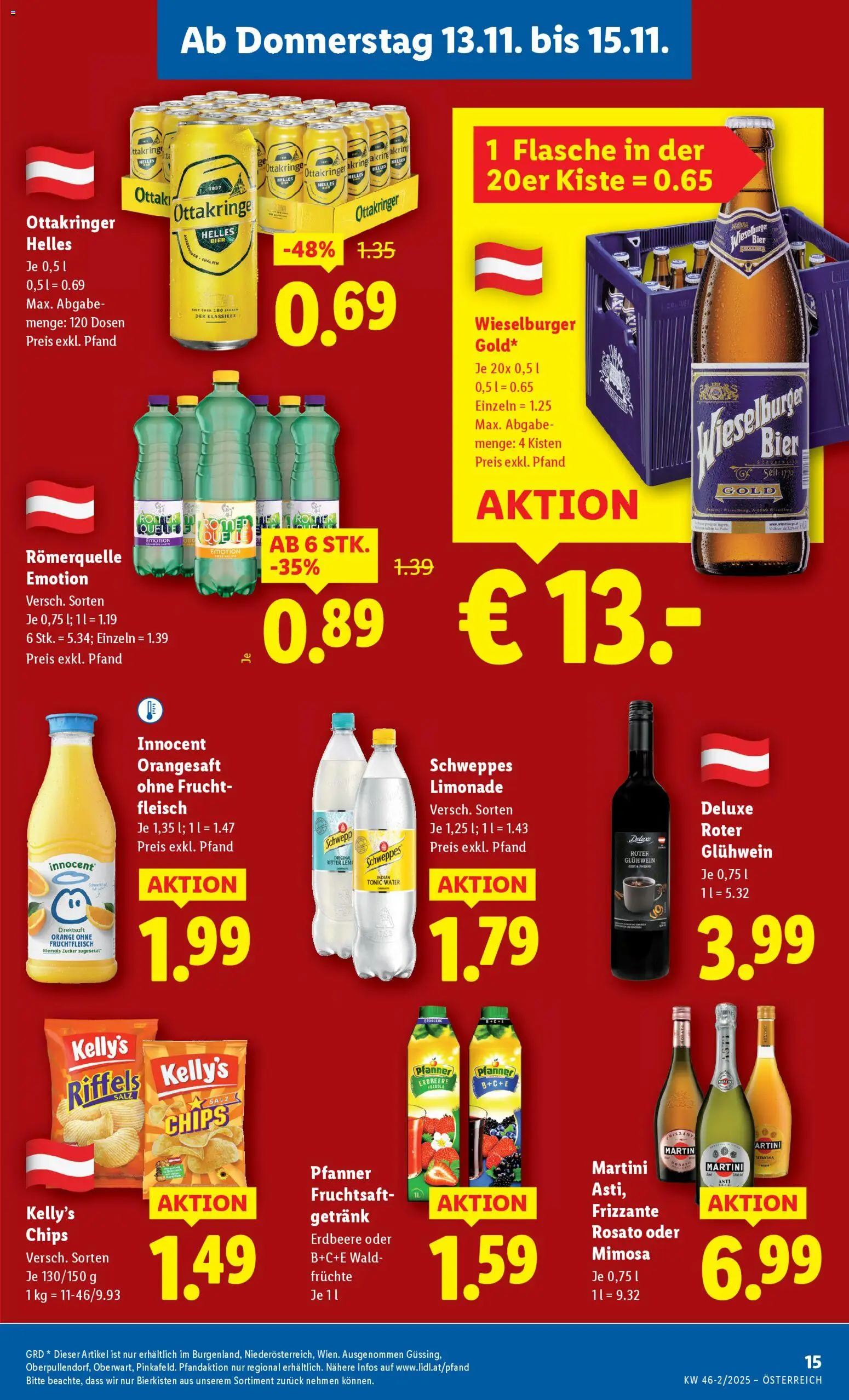 Lidl Flugblatt - Eisenstadt, Ebenfurth, Mattersburg gültig ab 13.11.2025 | Seite: 17 | Produkte: Chips, Salz, Zucker, Bier