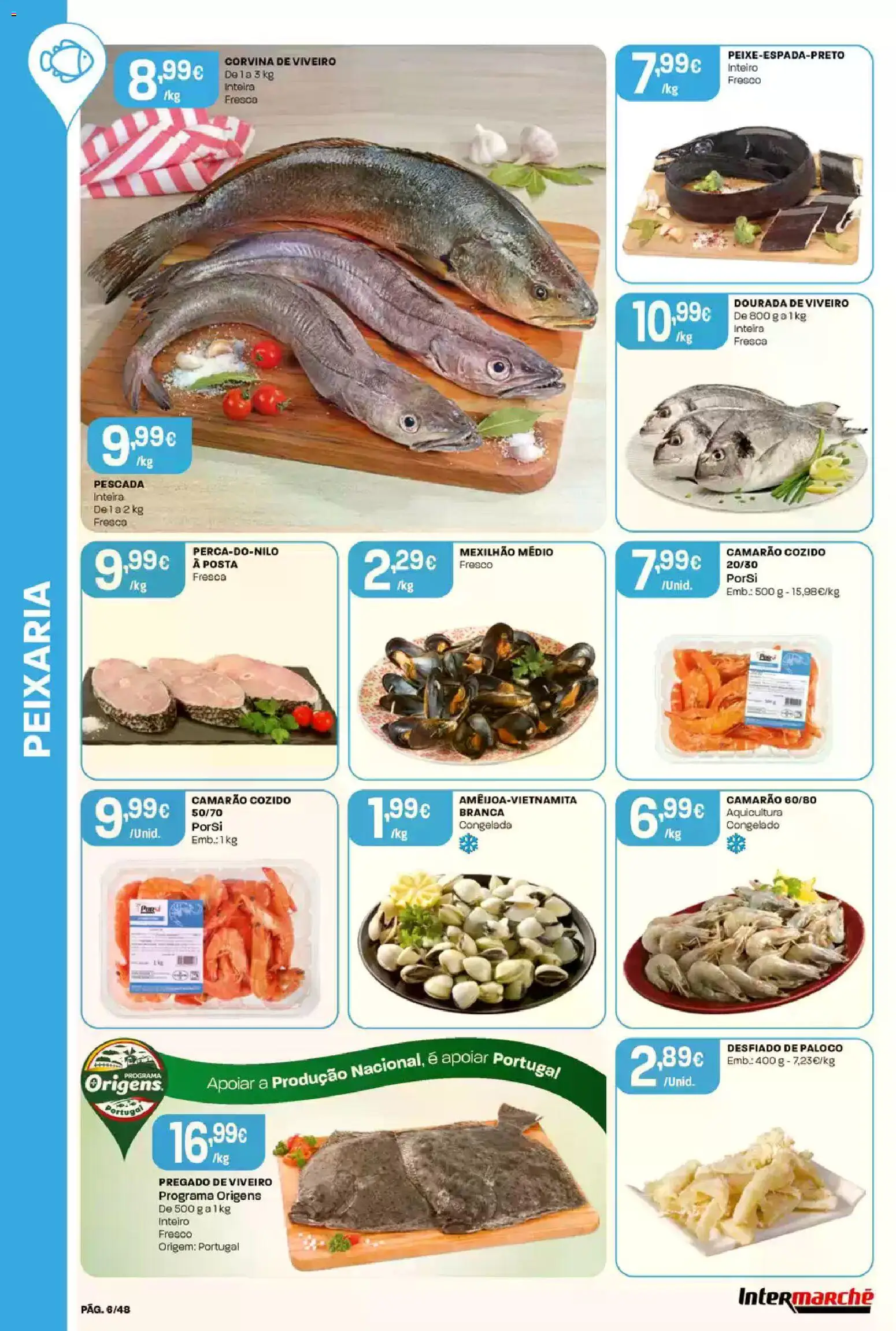 Intermarché folheto │ válido de 19.02.2026 | Página: 6 | Produtos: Dourada, Pescada, Camarão