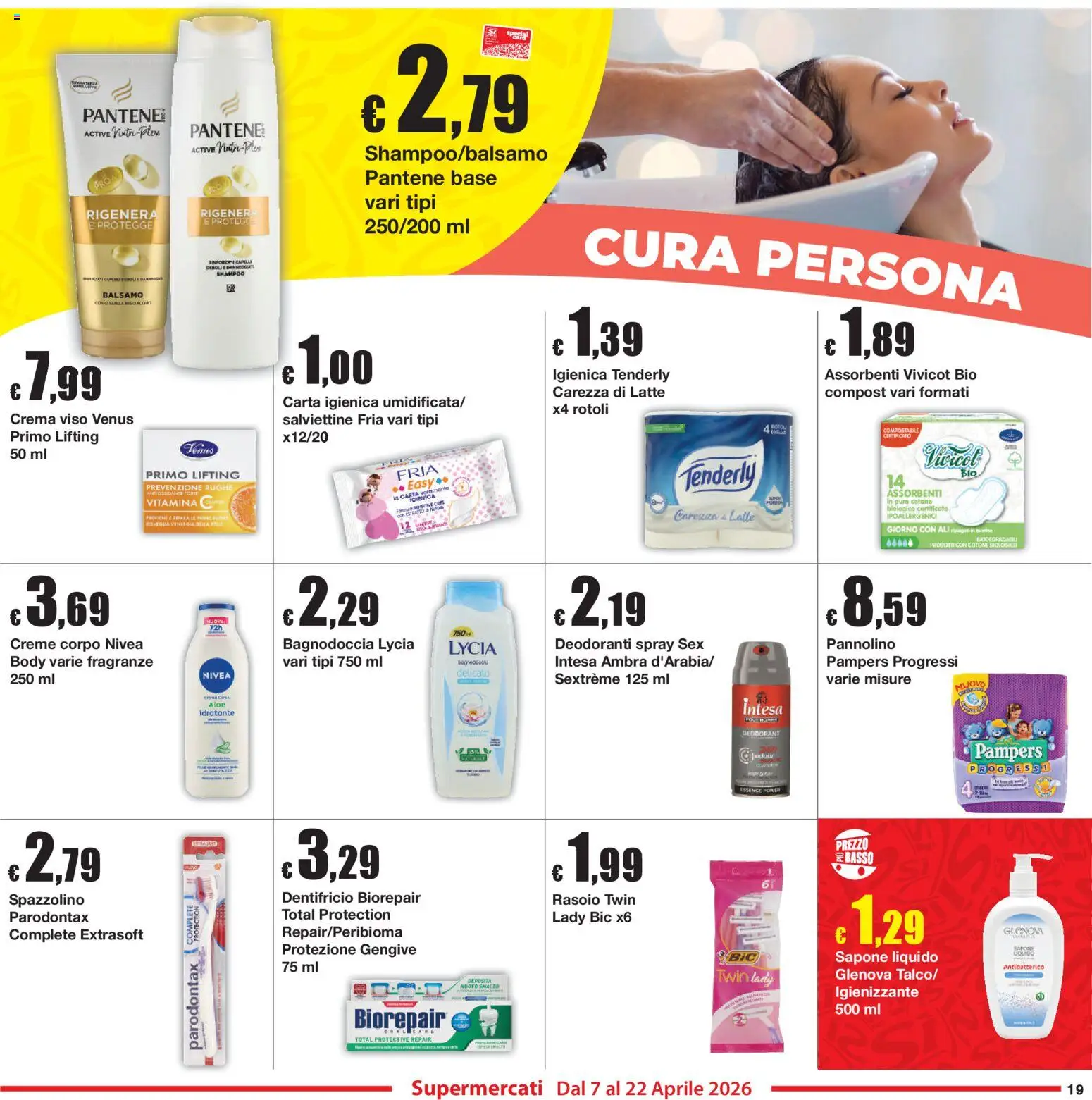 Volantino Sì con Te del 07.04.2026 | Pagina: 19 | Prodotti: Balsamo, Rasoio, Carta igienica, Sapone