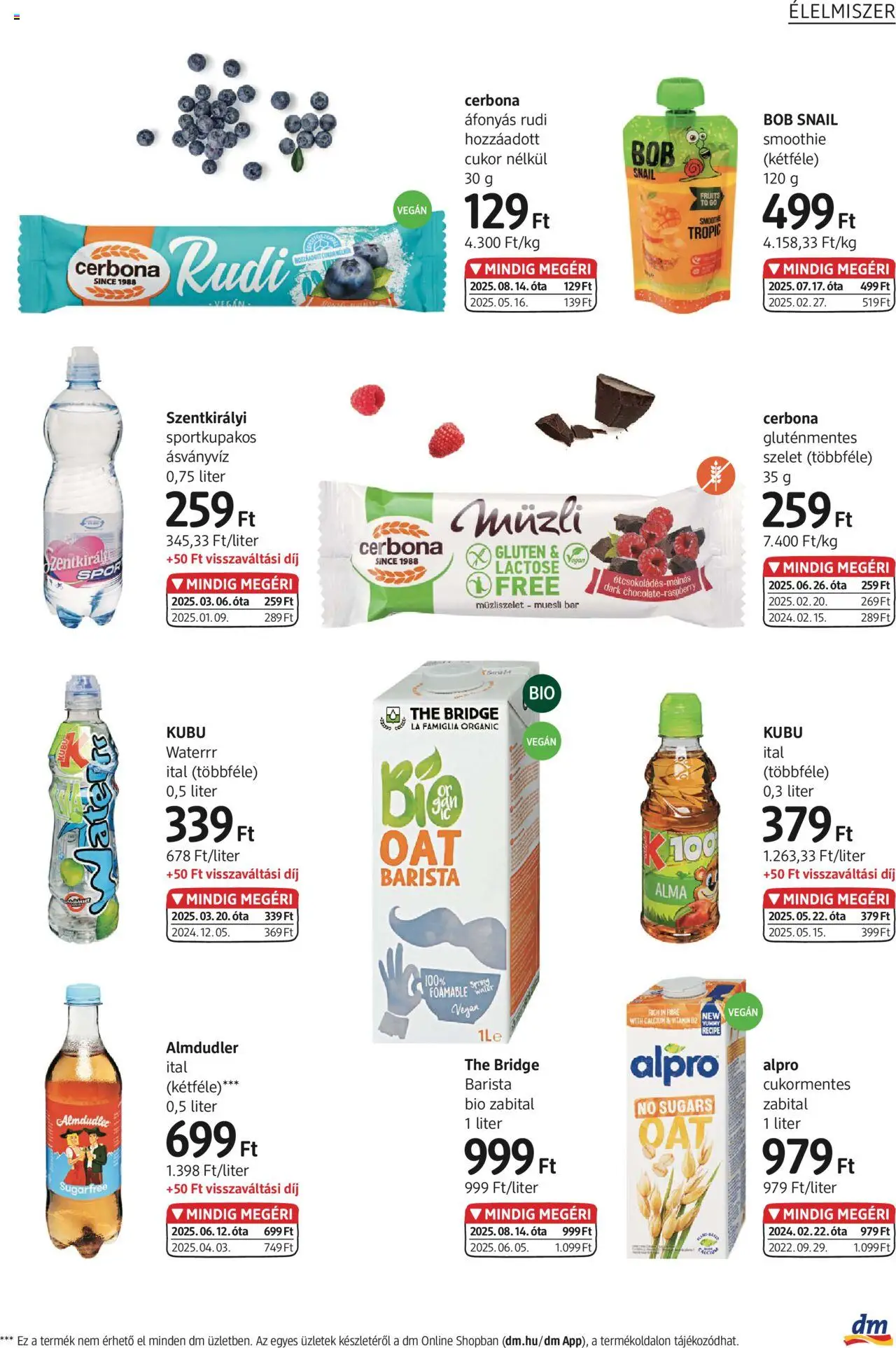 DM Drogerie Markt akciós ujság - amely érvényes a következő dátumtól: 14.08.2025 | Oldal: 19 | Termékek: Müzli, Alma, Müzliszelet, Cukor