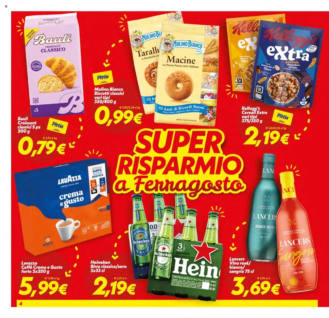 Volantino SuperConveniente del 12.08.2025 | Pagina: 4 | Prodotti: Panna, Biscotti, Taralli, Lavazza