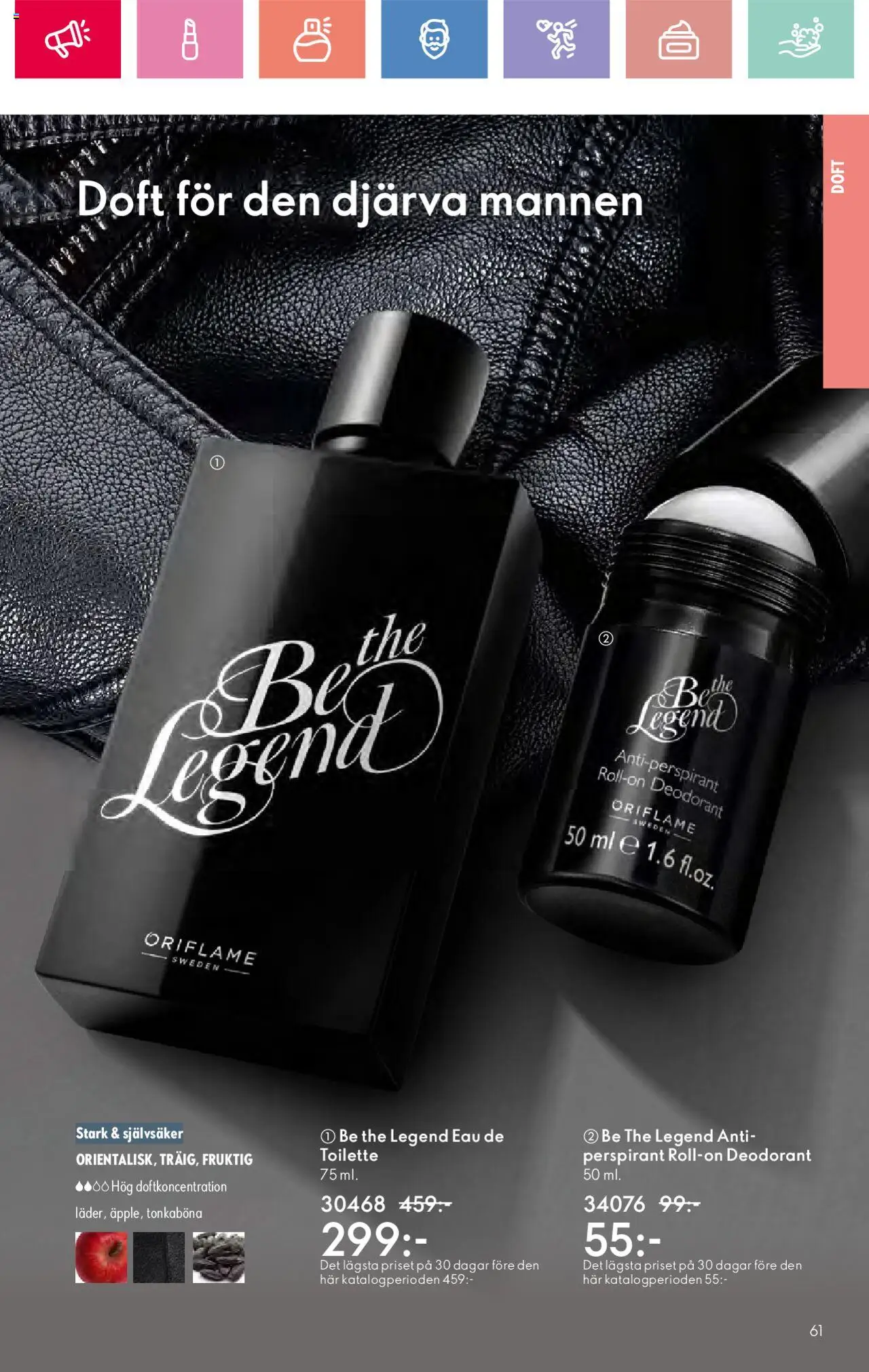 Oriflame reklamblad aktuell från 03.08.2025 | Sida: 61 | Produkter: Doft, Eau de toilette, Deodorant, Antiperspirant