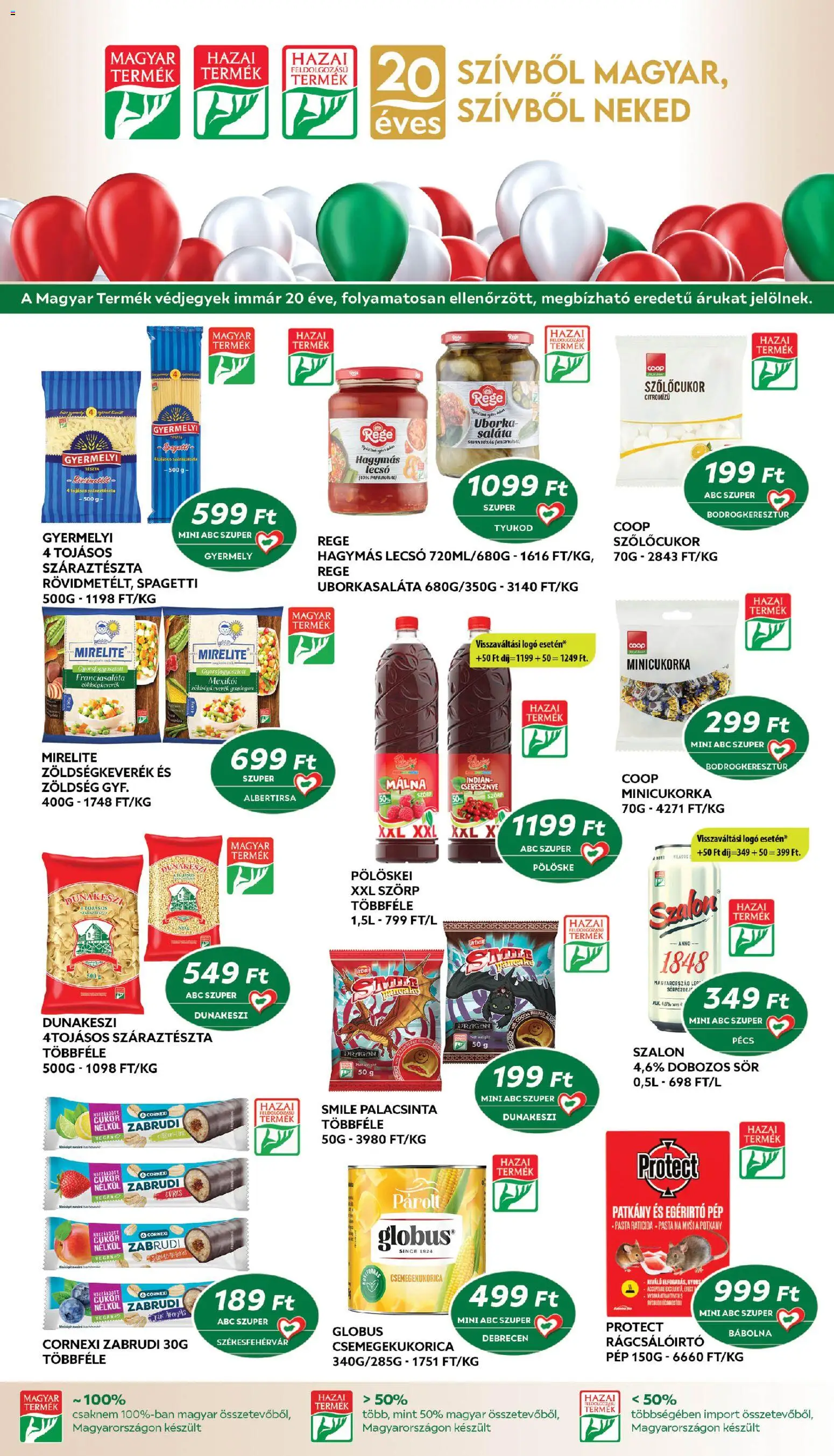 COOP akciós ujság - amely érvényes a következő dátumtól: 19.03.2026 | Oldal: 8 | Termékek: Szörp, Csemegekukorica, Sör, Cukor