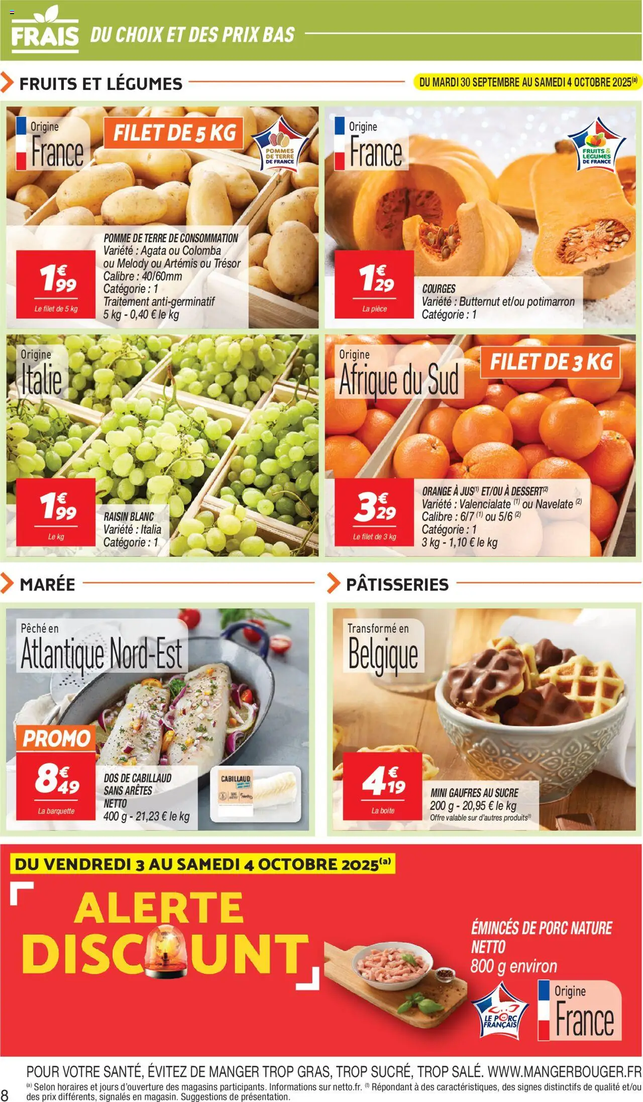  | Page: 8 | Produits: Pêche, Pomme, Pomme de terre de consommation, Porc
