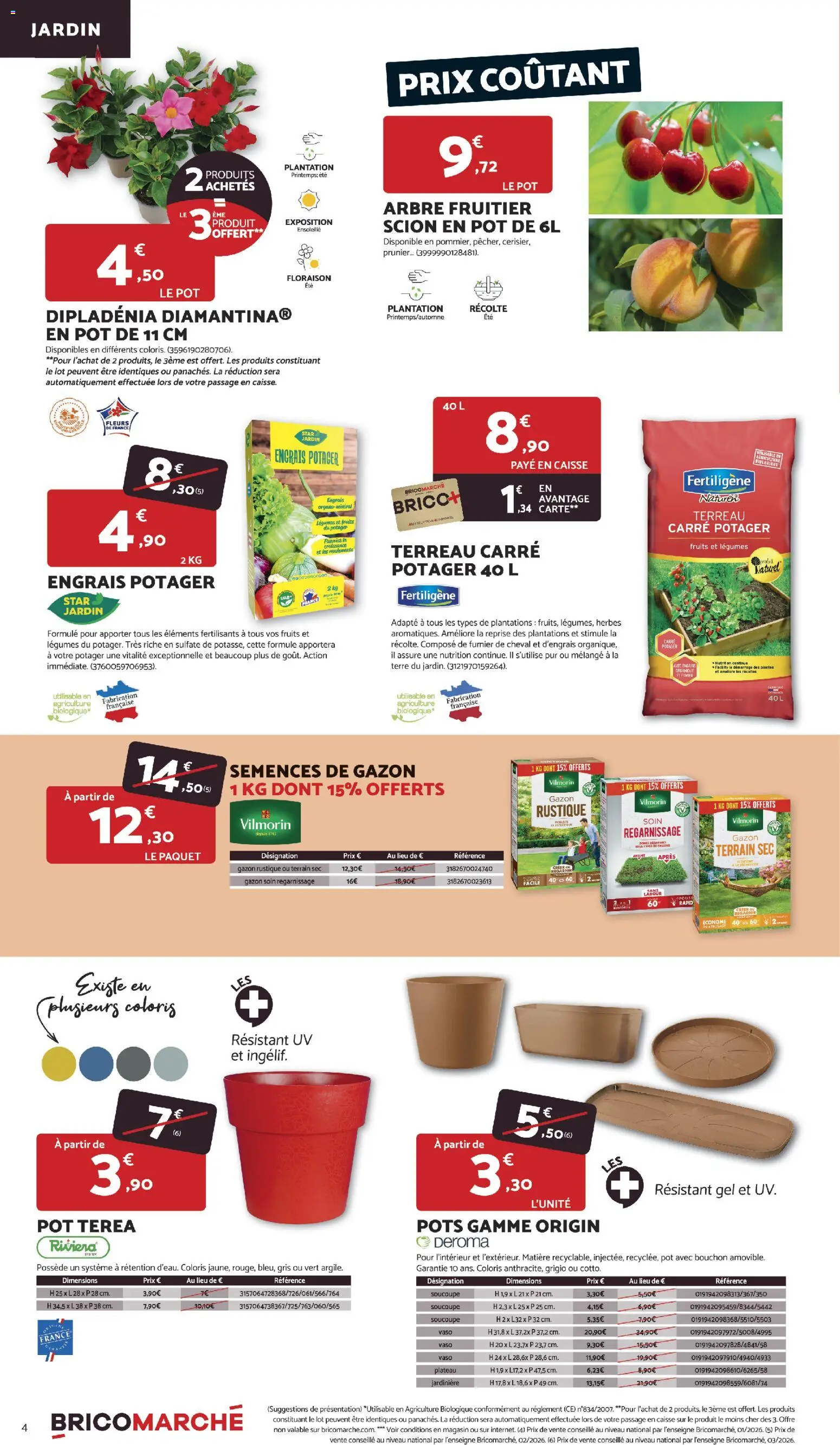 {H1} | Page: 4 | Produits: Carré potager, Fumier De Cheval, Dipladénia, Terreau