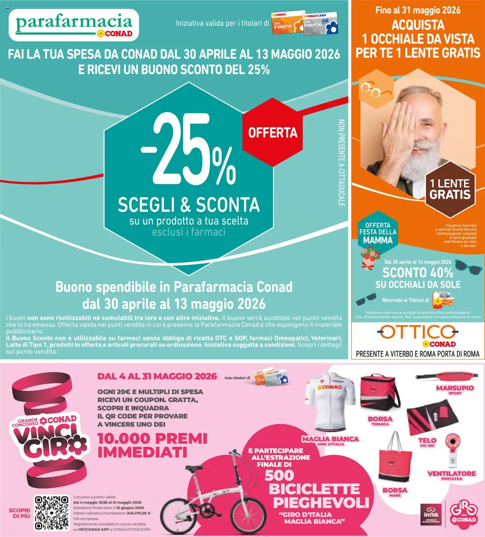 Volantino Spazio Conad del 30.04.2026 | Pagina: 23 | Prodotti: Tè, Latte, Occhiali, Borsa