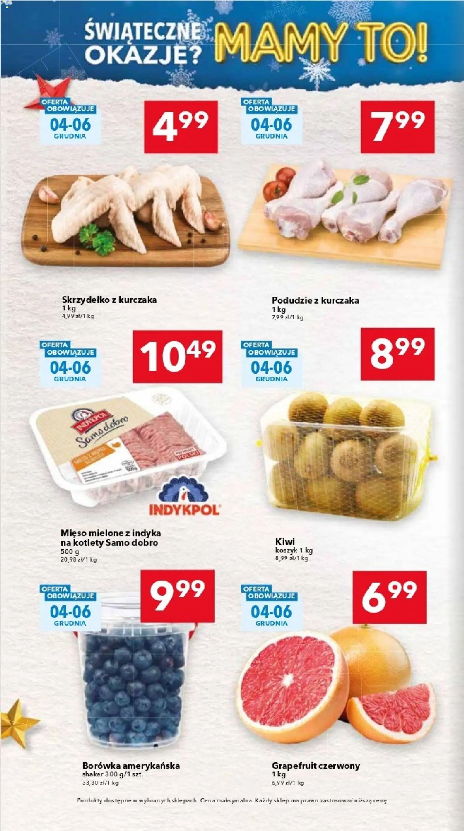 Lewiatan gazetka - Katowice od 04.12.2025 | Strona: 2 | Produkty: Borówka amerykańska, Podudzie z kurczaka, Mięso mielone, Kotlety