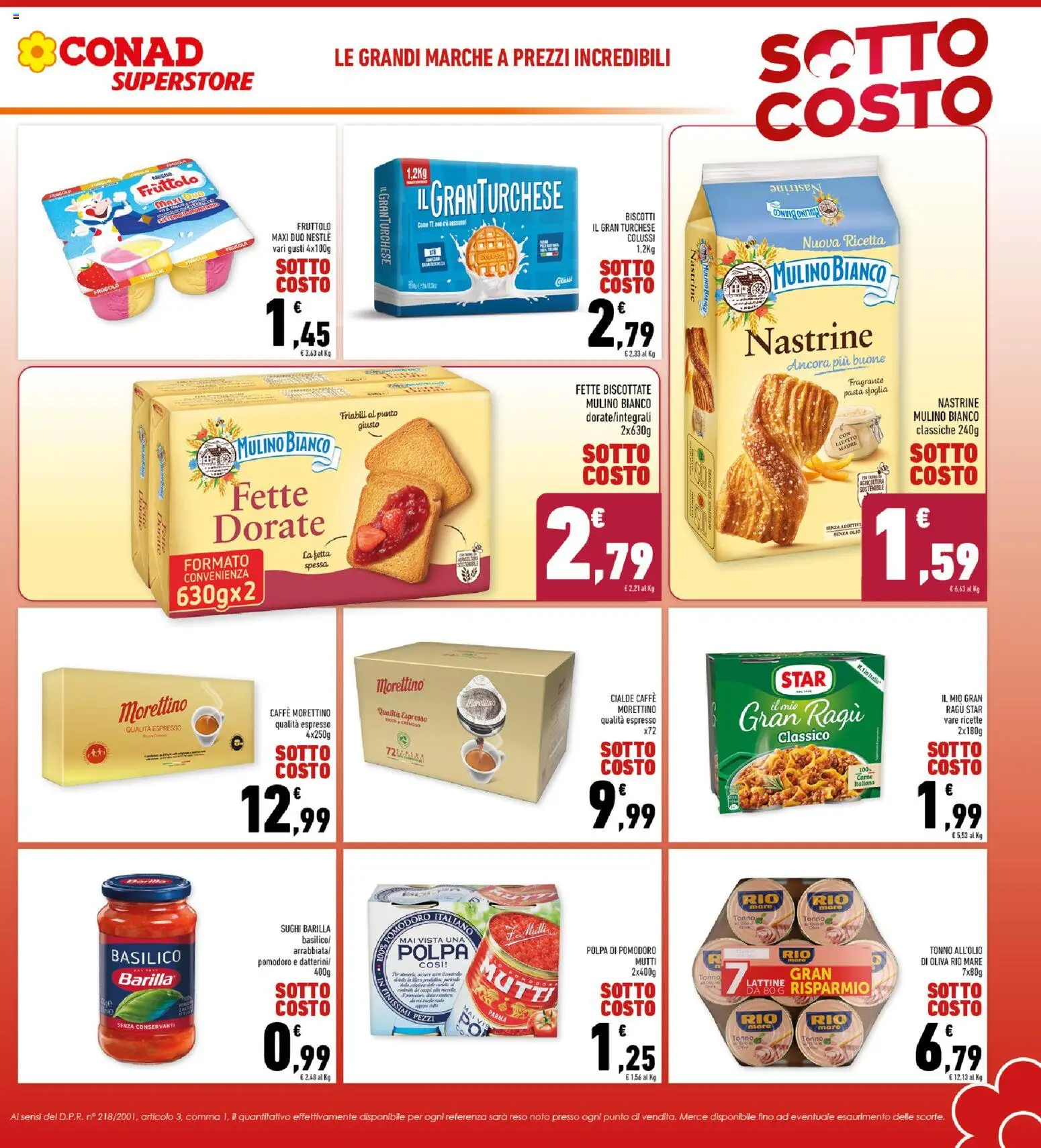 Volantino Conad del 06.11.2025 | Pagina: 3 | Prodotti: Pasta sfoglia, Pasta, Ragú, Mutti