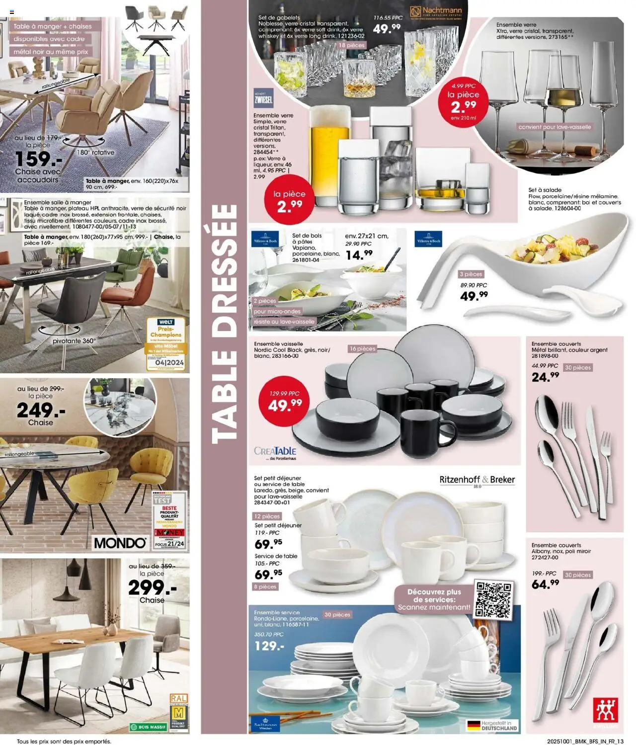 {H1} | Page: 13 | Produits: Salade, Bol, Chaise, Pâtes