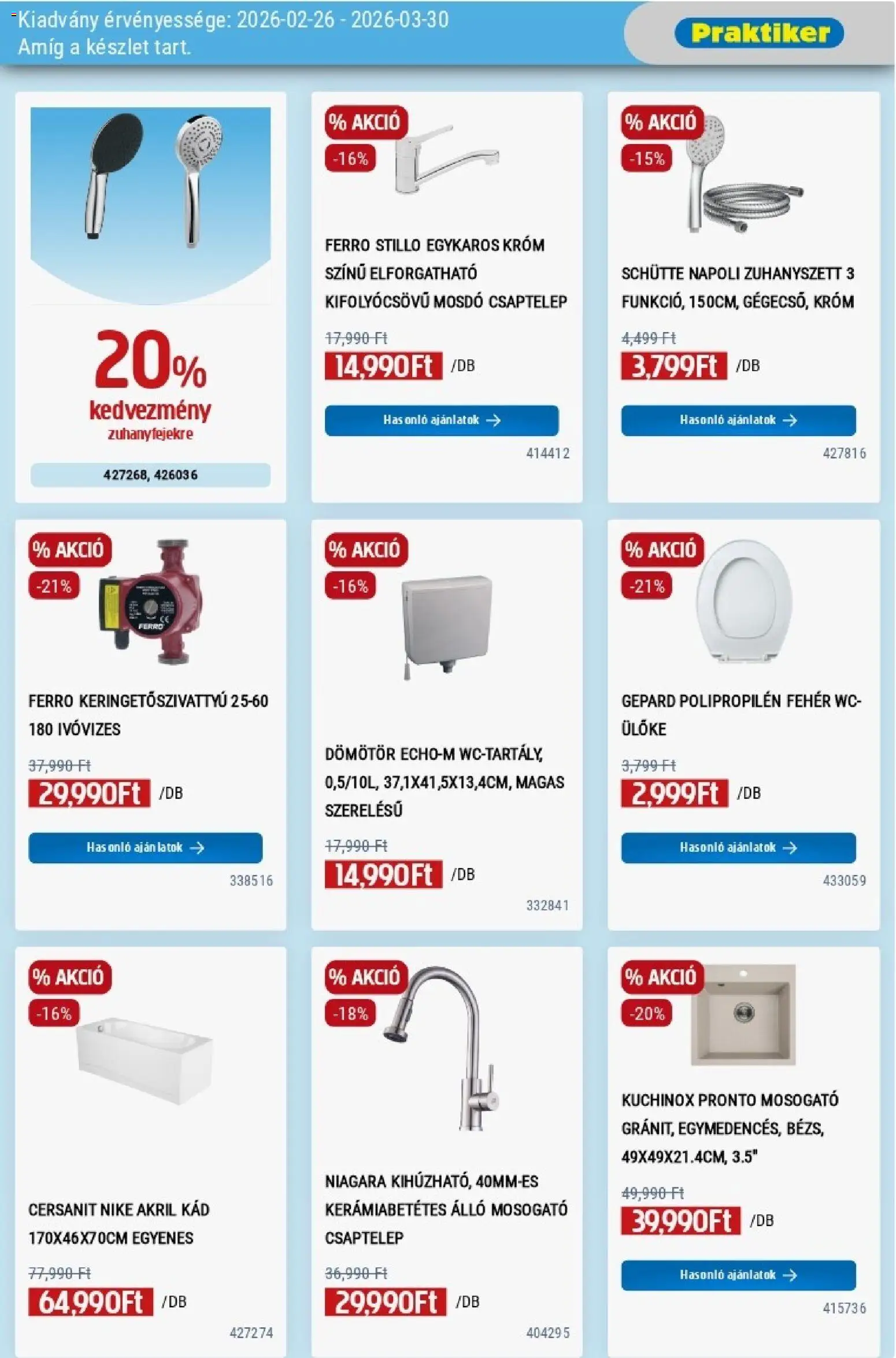 Praktiker akciós ujság - amely érvényes a következő dátumtól: 26.02.2026 | Oldal: 5 | Termékek: Csaptelep, Ülőke, WC, Mosdó