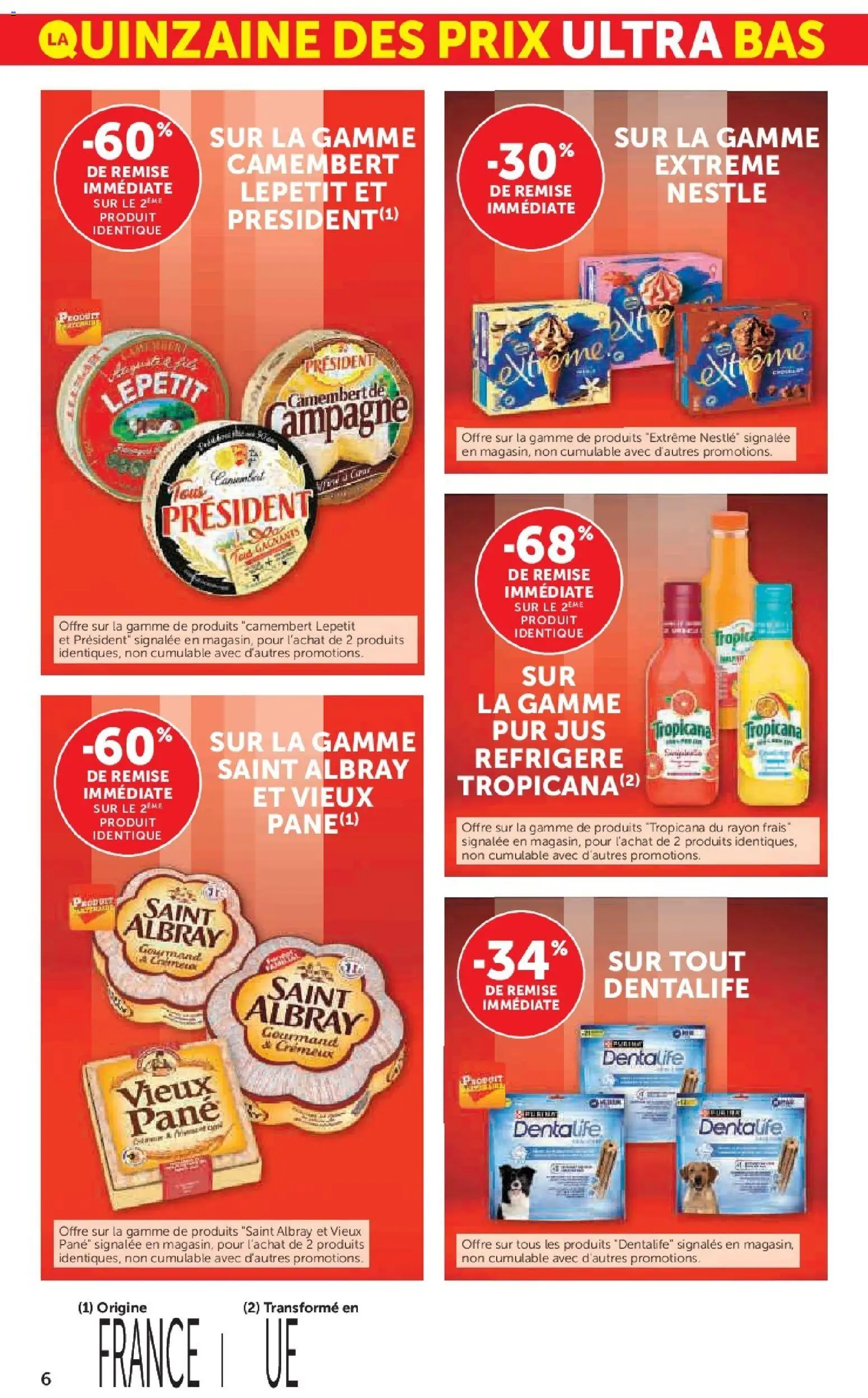 {H1} | Page: 6 | Produits: Jus, Camembert