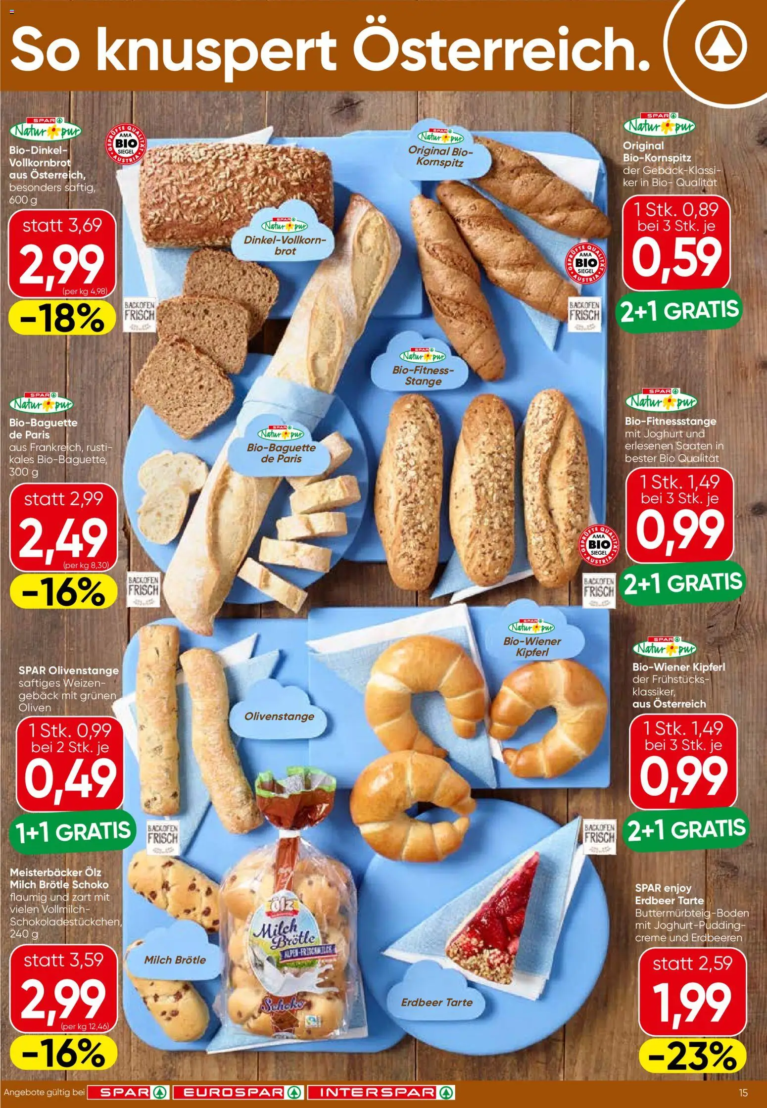 Spar Flugblatt - Tirol gültig ab 23.04.2026 | Seite: 15 | Produkte: Erdbeeren, Szeder, Creme, Joghurt
