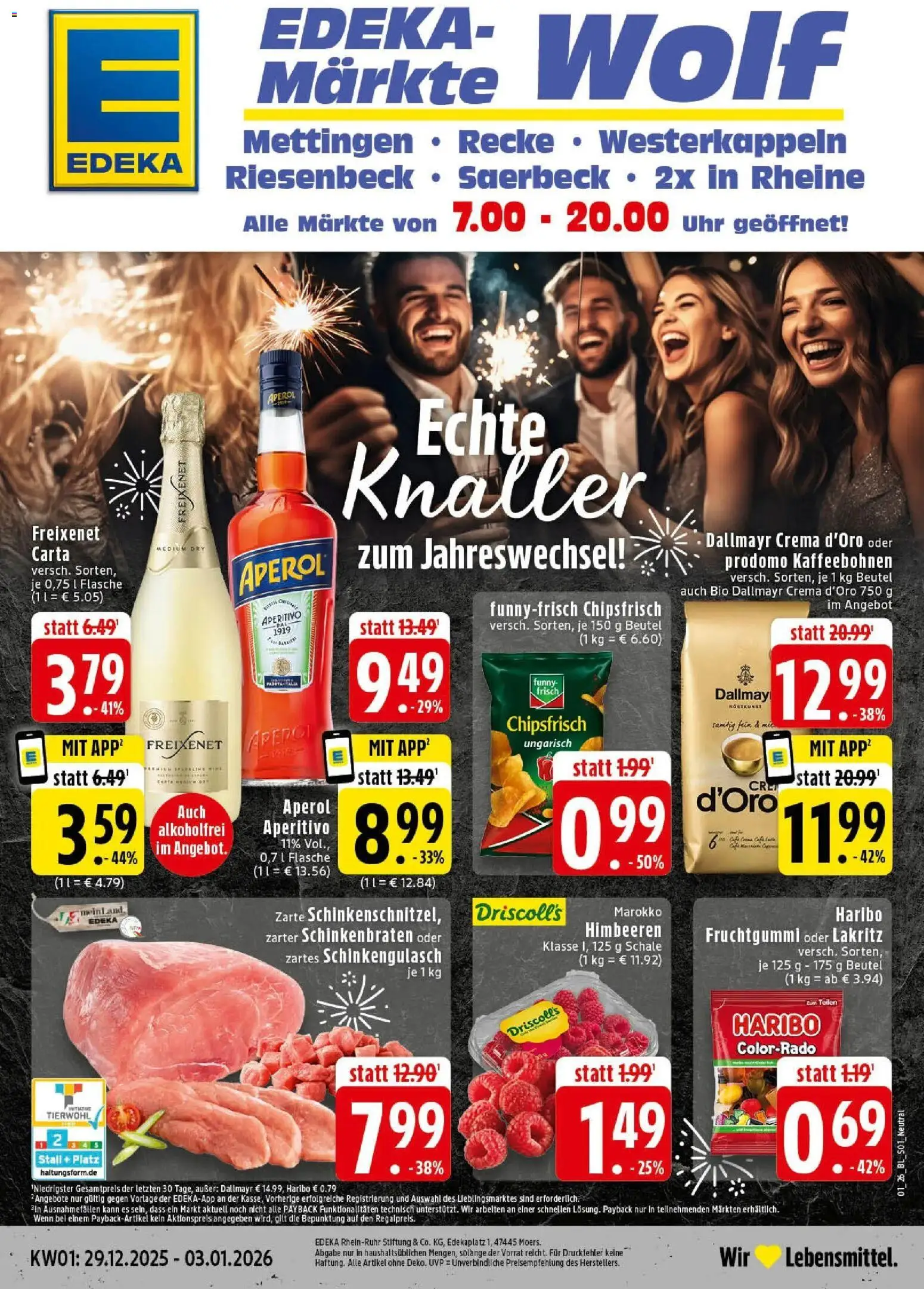Edeka prospekt Hörstel-Riesenbeck	 – gültig ab 28.12.2025 | Seite: 1 | Produkte: Dallmayr, Aperol, Chips, Uhr