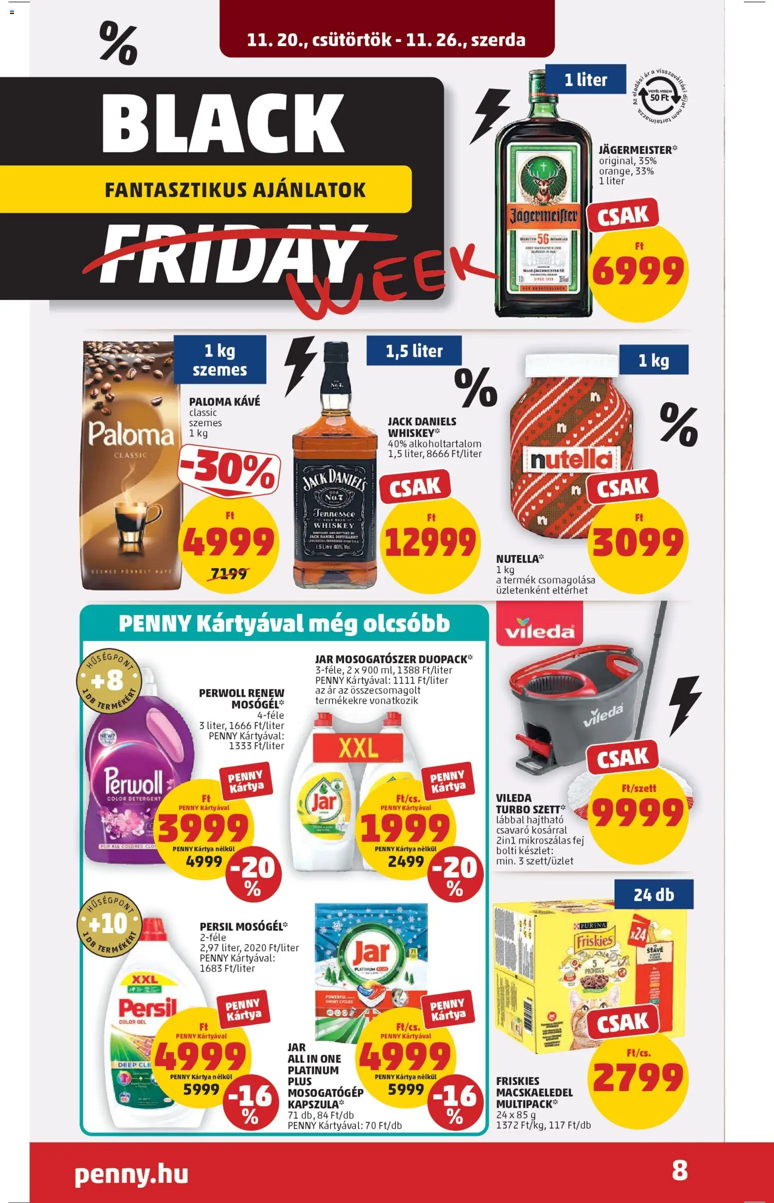 PENNY akciós ujság - amely érvényes a következő dátumtól: 20.11.2025 | Oldal: 12 | Termékek: Persil, Jar mosogatószer, Whiskey, Mosogatószer